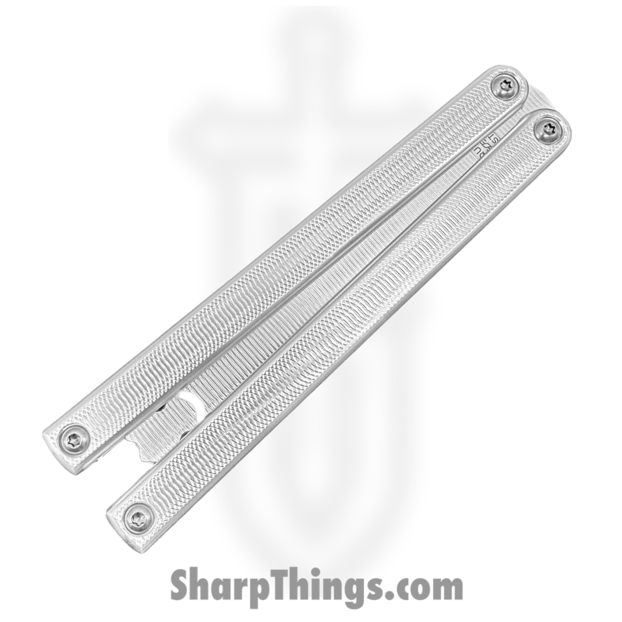 Squid Industries - SquiddyALR - Squiddy Aluminum - Balisong - 6061 Al Alloy Satin Trainer - 6061 Al Alloy - Silver - Image 3