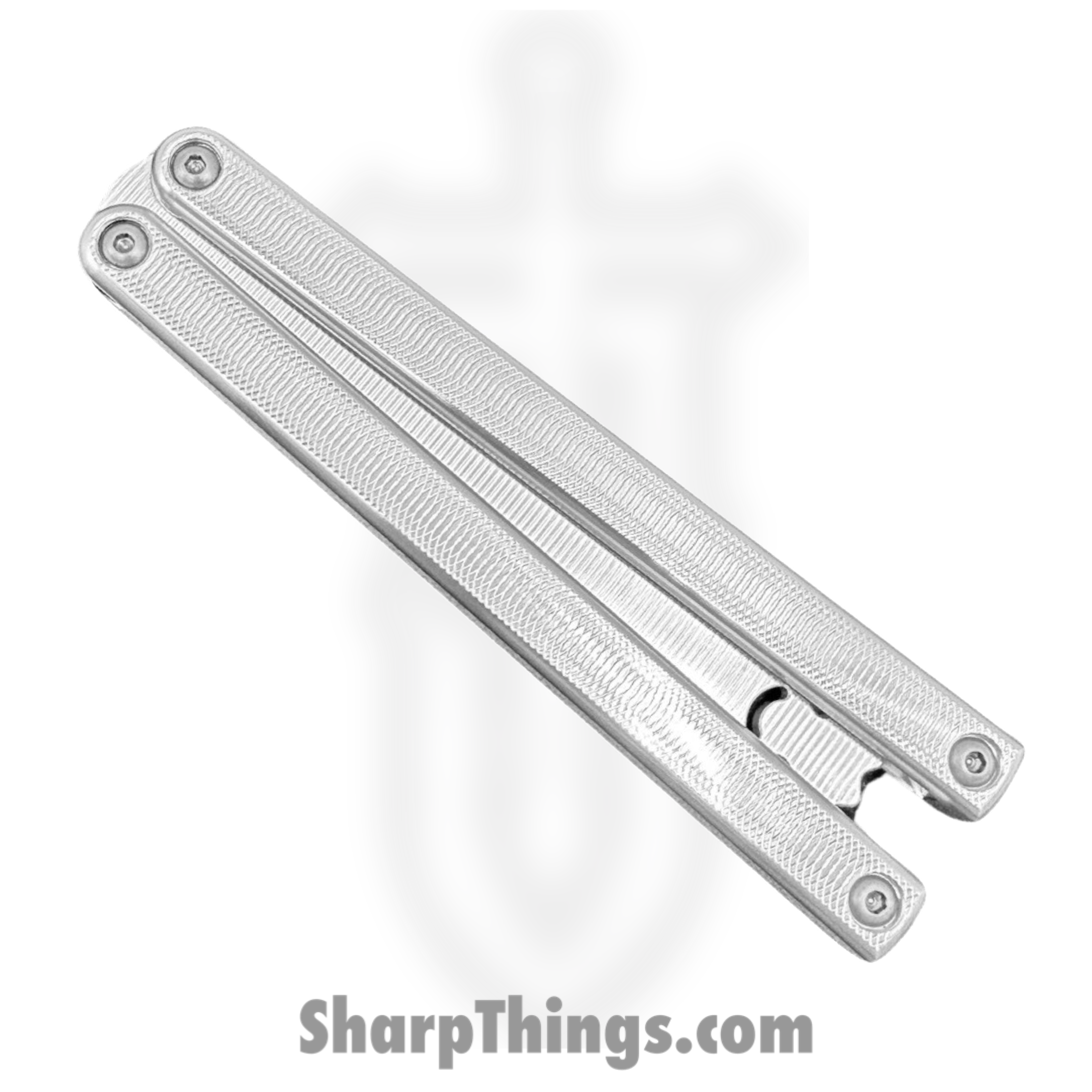 Squid Industries - SquiddyALR - Squiddy Aluminum - Balisong - 6061 Al Alloy Satin Trainer - 6061 Al Alloy - Silver - Image 4