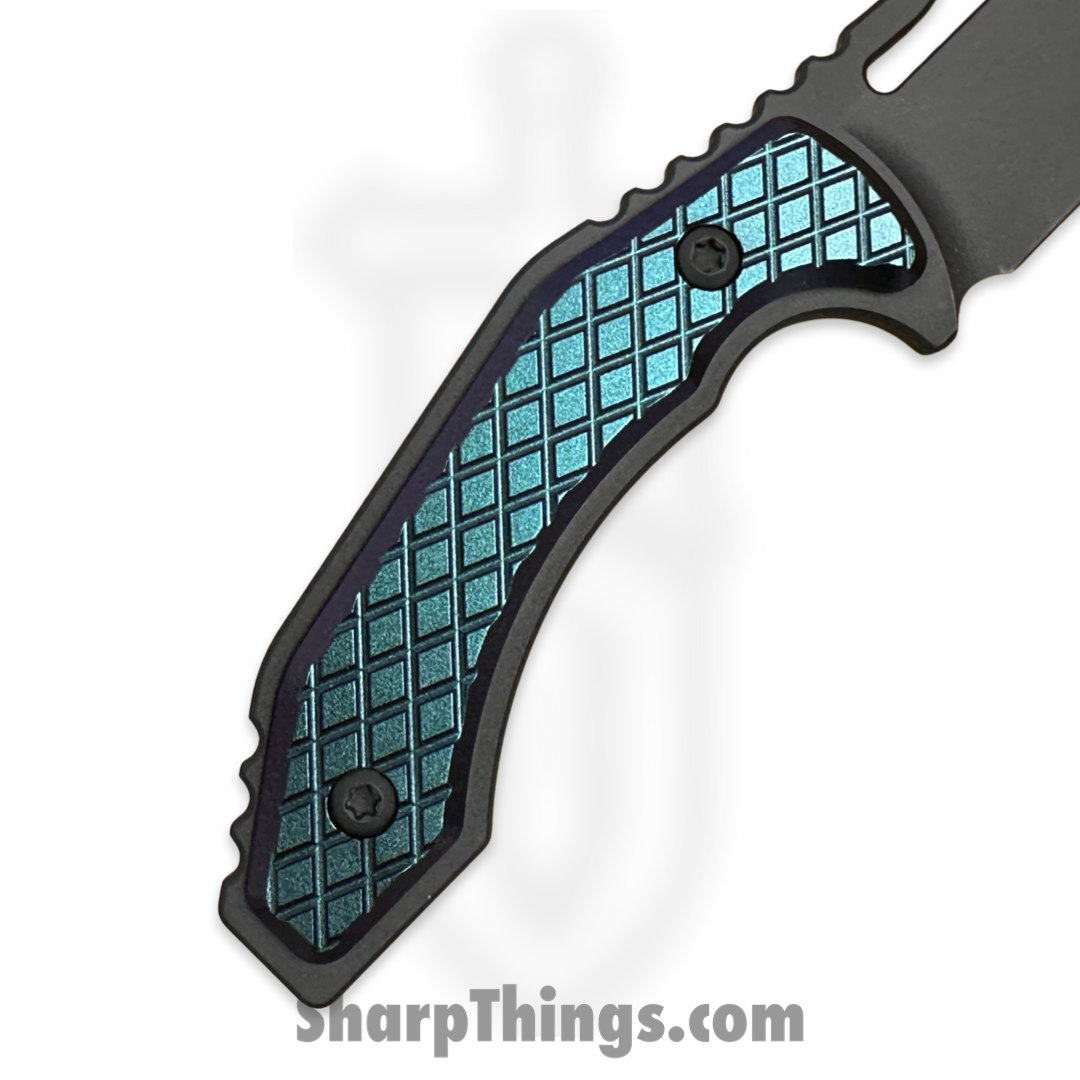 SkyRaider Knives - SRK1-MST-HP-MFD - Mustang - Fixed Blade Knife - A2 - Coated - Harpoon - Mindflayer Diamond Scales - Black, Blue - Image 3