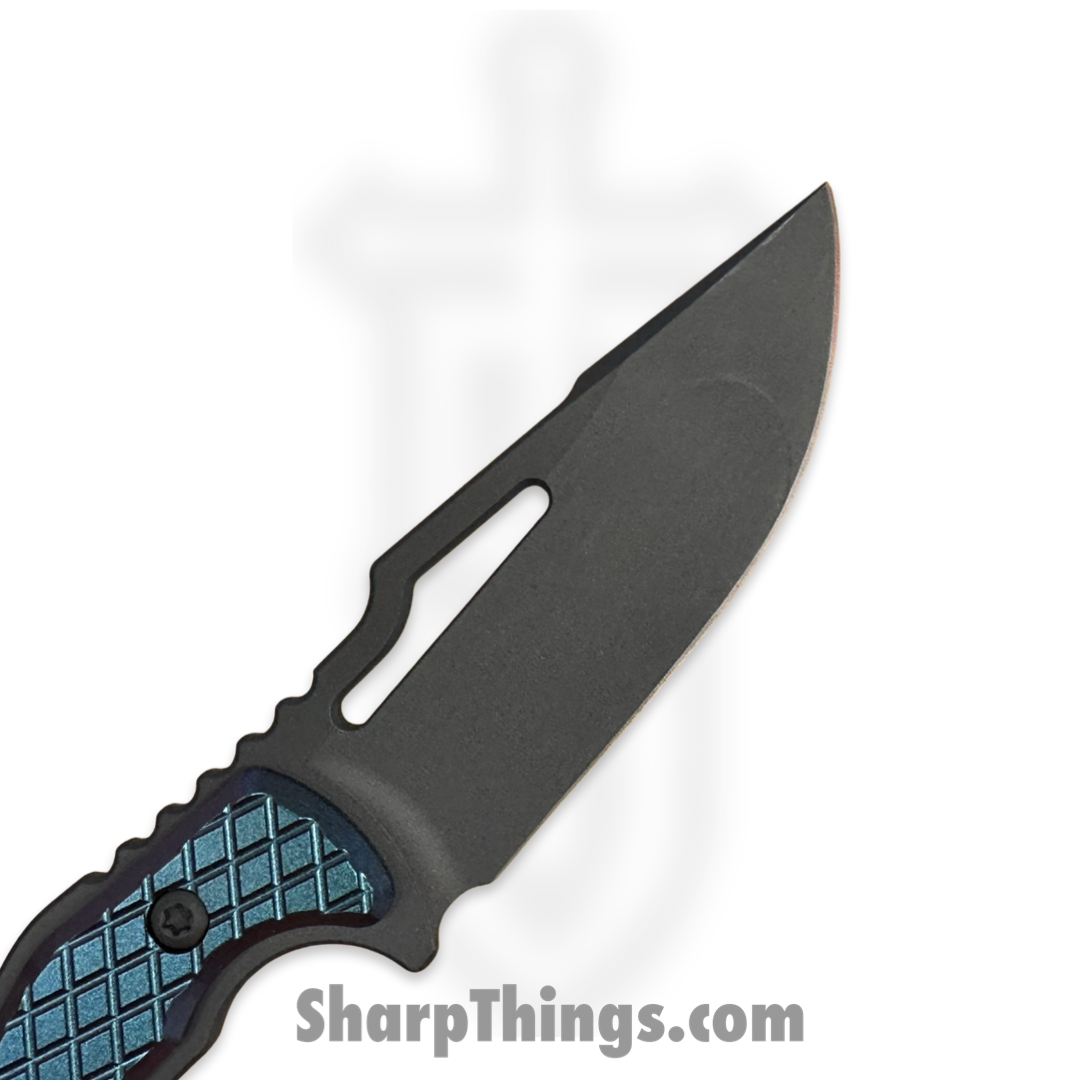 SkyRaider Knives - SRK1-MST-HP-MFD - Mustang - Fixed Blade Knife - A2 - Coated - Harpoon - Mindflayer Diamond Scales - Black, Blue - Image 4