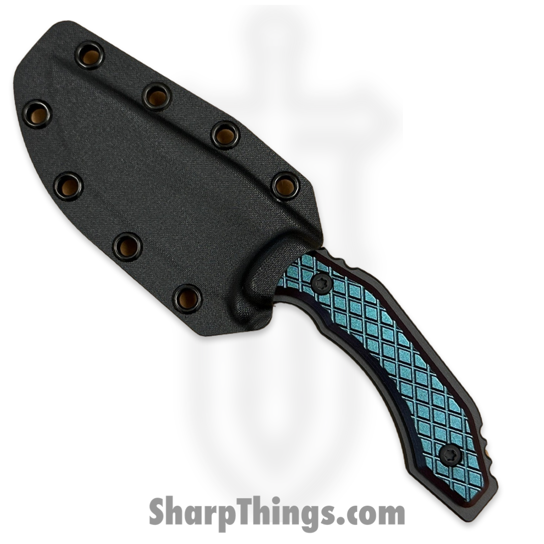 SkyRaider Knives - SRK1-MST-HP-MFD - Mustang - Fixed Blade Knife - A2 - Coated - Harpoon - Mindflayer Diamond Scales - Black, Blue - Image 5