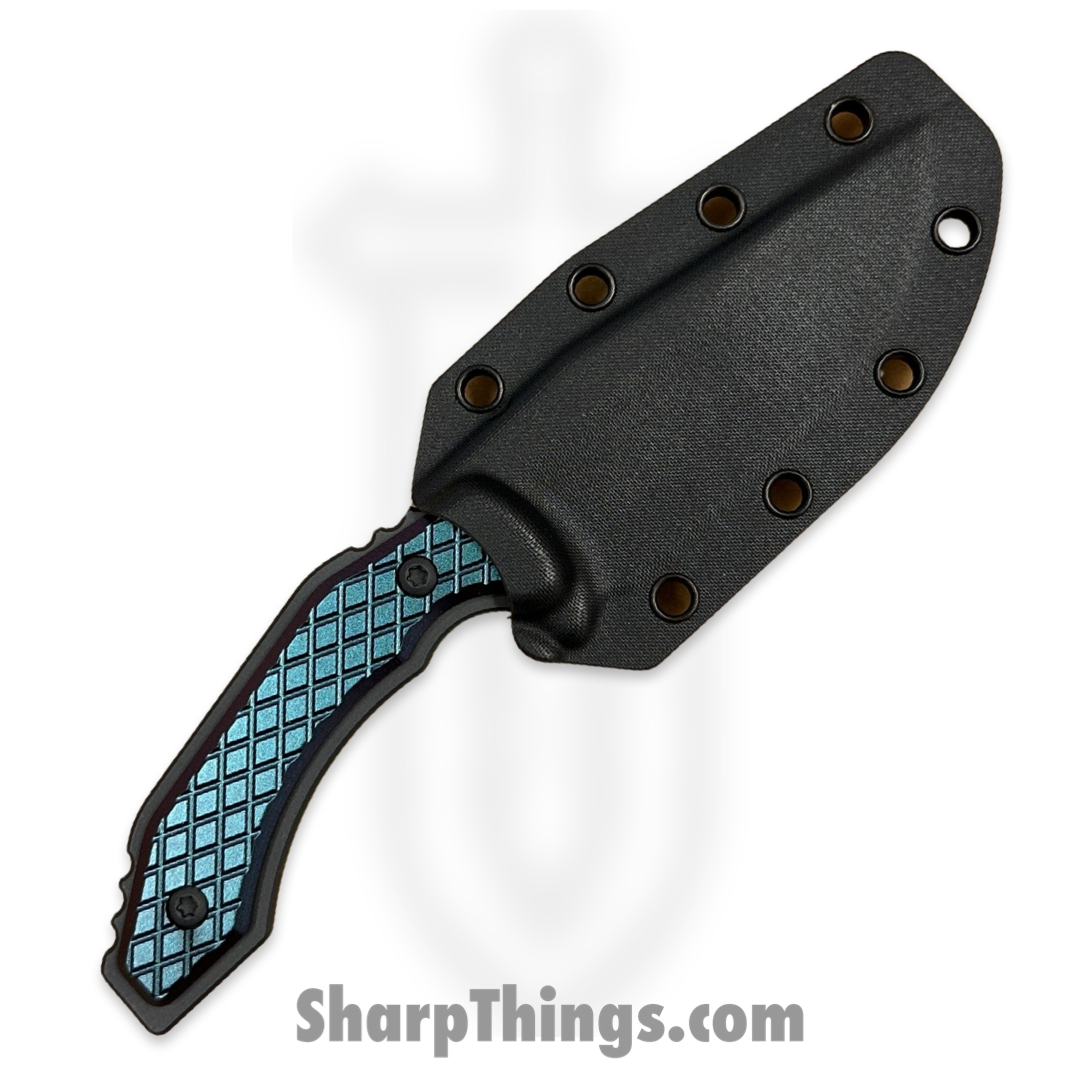 SkyRaider Knives - SRK1-MST-HP-MFD - Mustang - Fixed Blade Knife - A2 - Coated - Harpoon - Mindflayer Diamond Scales - Black, Blue - Image 6