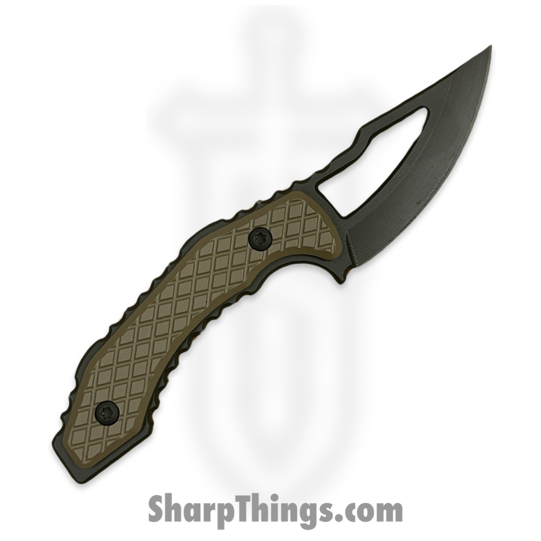 SkyRaider Knives - SRK1-SKN-OD-DCT - SRK1 Skinner - Fixed Blade Knife - A2 - OD Green Coated - Swept Point - Coyote Tan Diamond Scales - Image 2