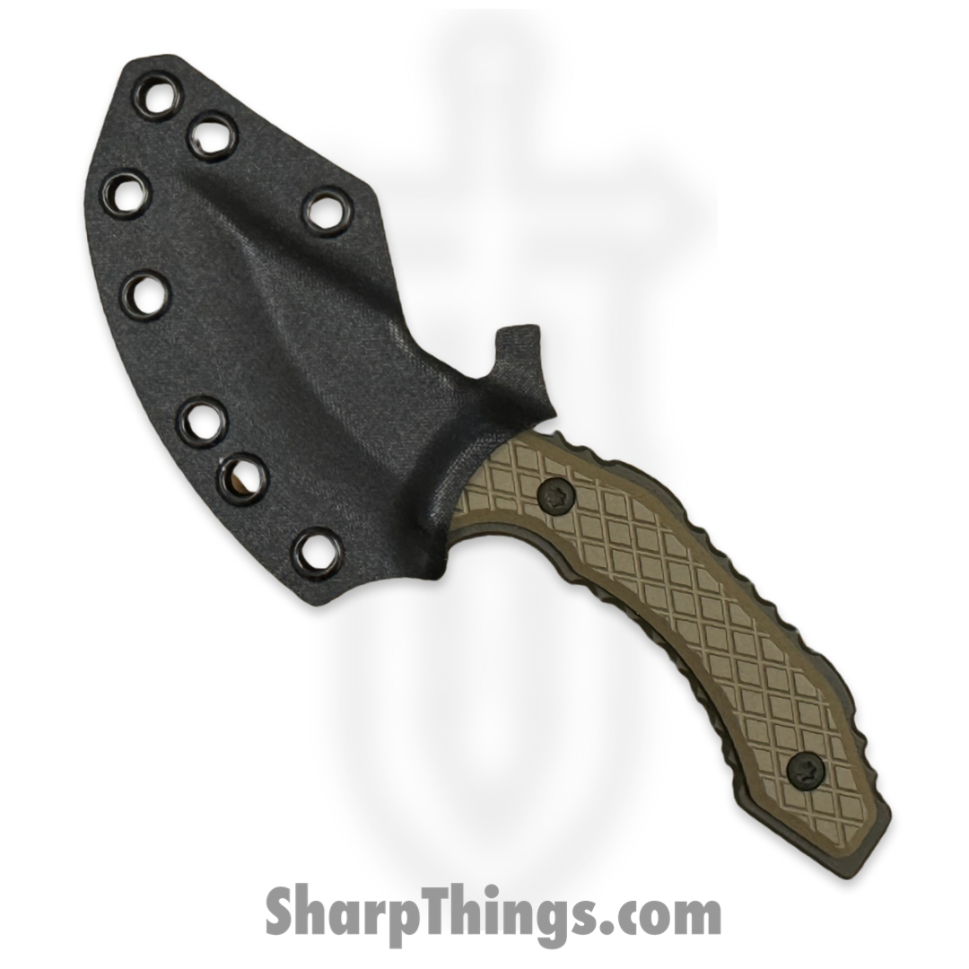 SkyRaider Knives - SRK1-SKN-OD-DCT - SRK1 Skinner - Fixed Blade Knife - A2 - OD Green Coated - Swept Point - Coyote Tan Diamond Scales - Image 6