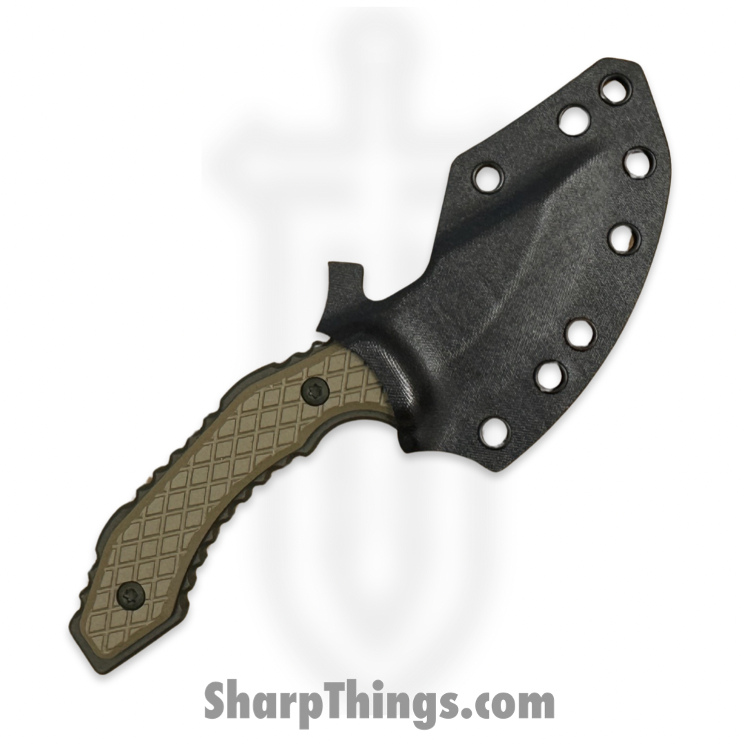SkyRaider Knives - SRK1-SKN-OD-DCT - SRK1 Skinner - Fixed Blade Knife - A2 - OD Green Coated - Swept Point - Coyote Tan Diamond Scales - Image 7