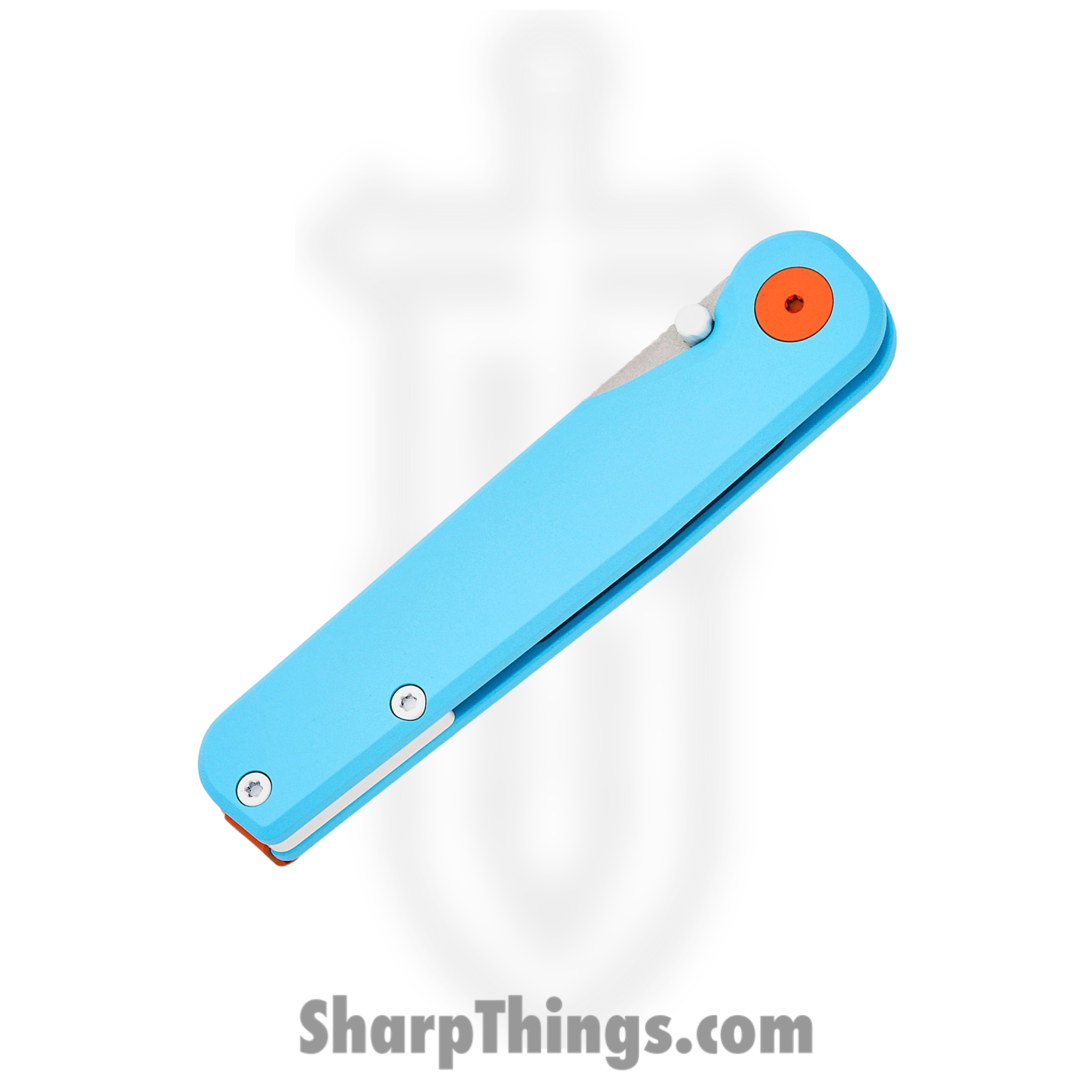 Tactile Knife Co. - TKCRTMCTNGT - Rockwall GT - Folding Knife - CPM-Magnacut Stonewash Tanto - Cerakote Titanium - Blue - Image 3