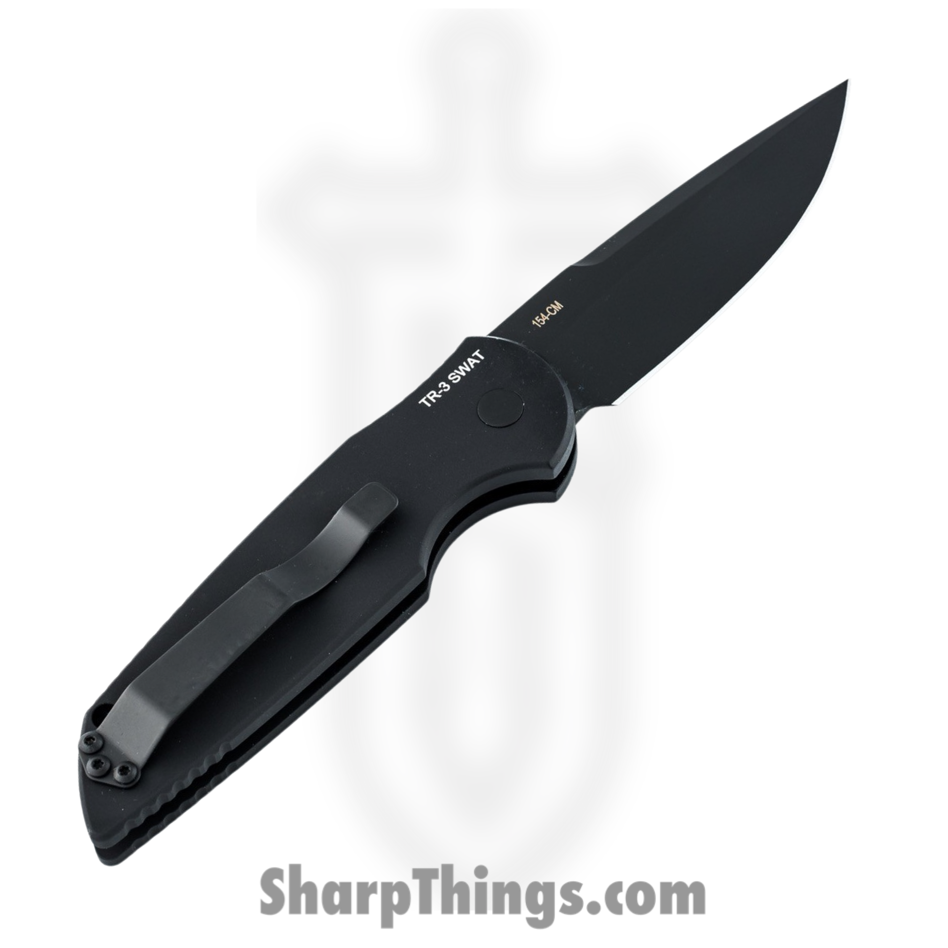 ProTech - TR-3 SWAT Operator - TR3 Operator - Automatic Knife - 154CM Black Clip Point - 6061-T6 Aluminum - Black - Image 2