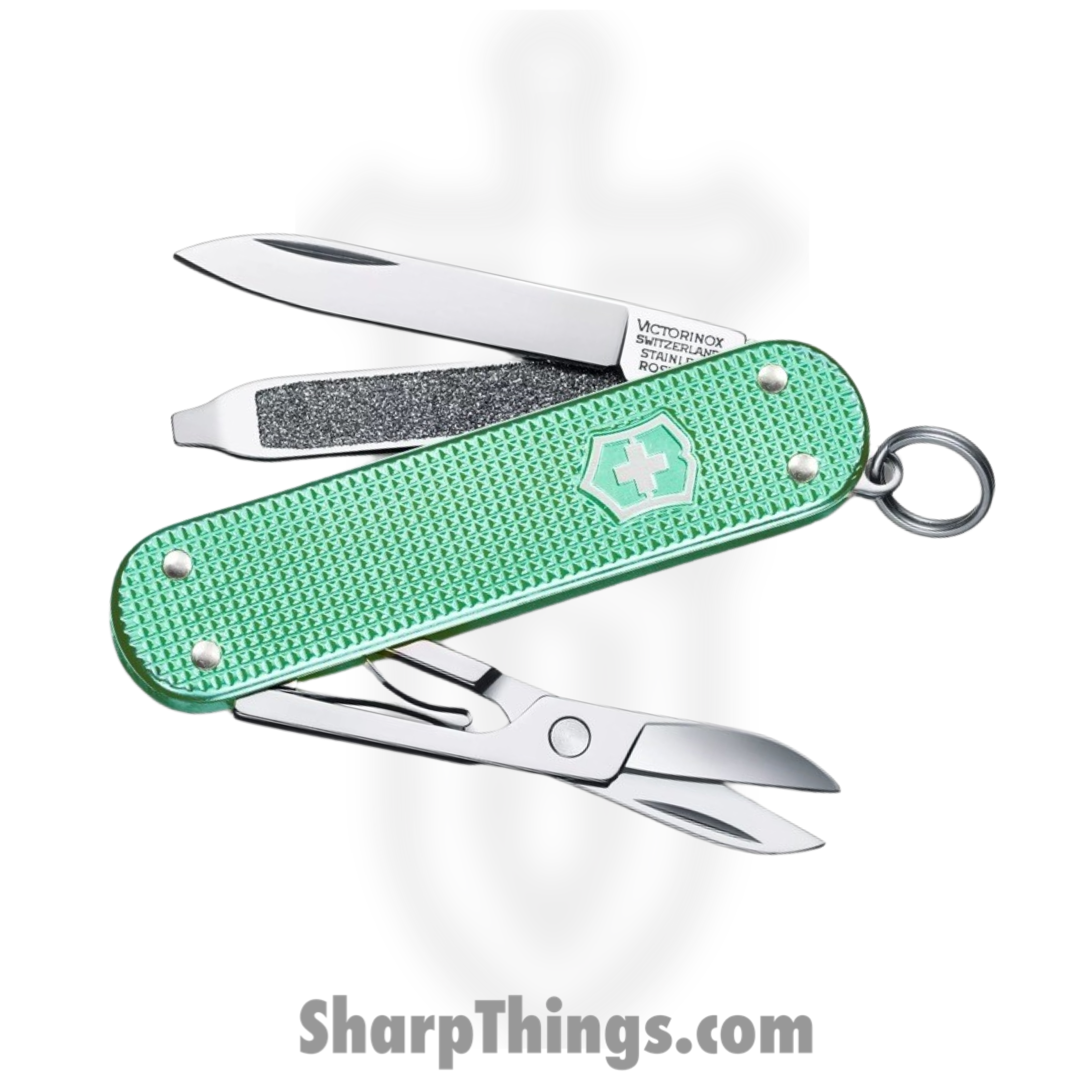 Victorinox - VN06221221G - Classic SD - Folding Knife - Stainless Polished Multi - Alox - Minty Mint