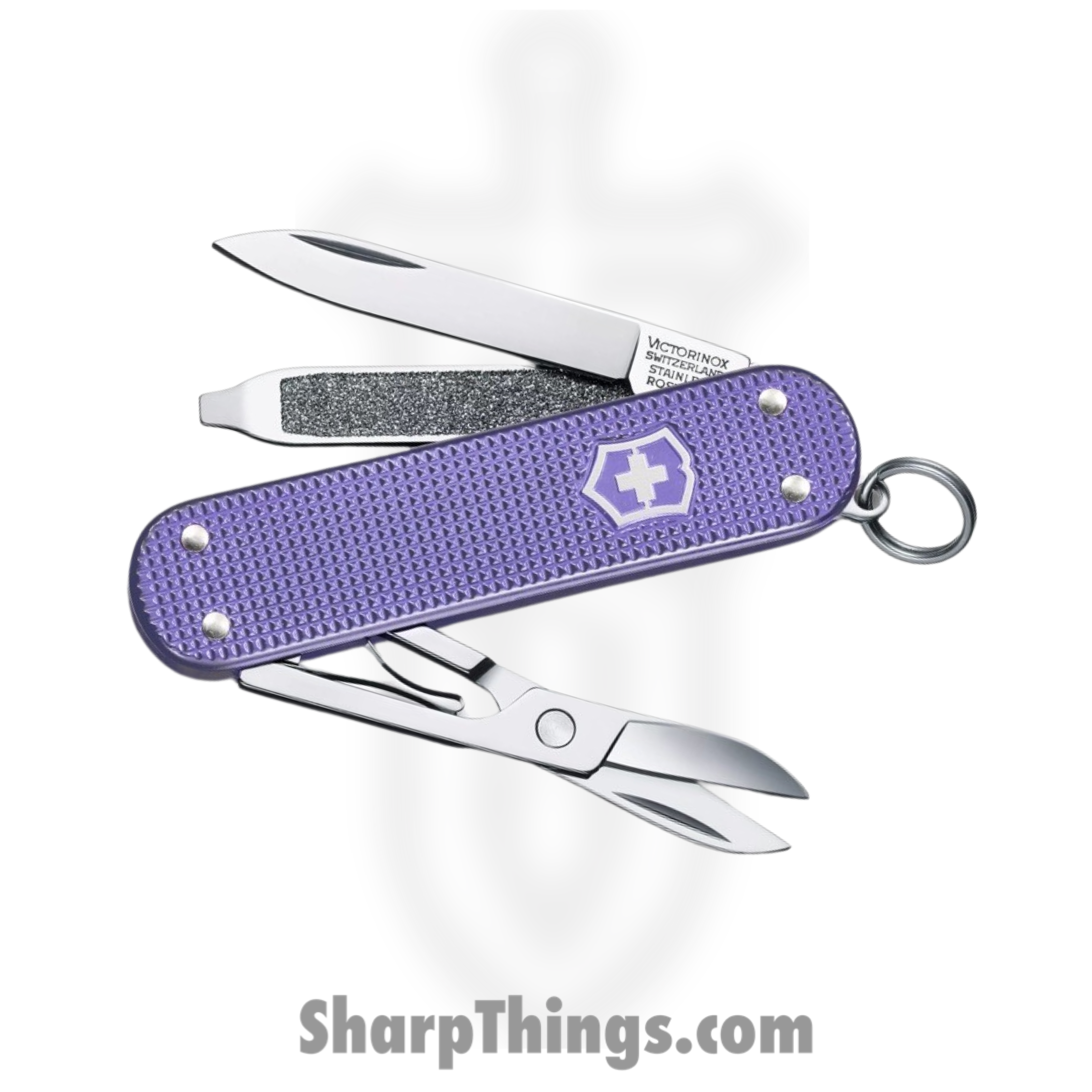 Victorinox - VN06221223G - Classic SD - Folding Knife - Stainless Polished Multi - Alox - Electric Lavender