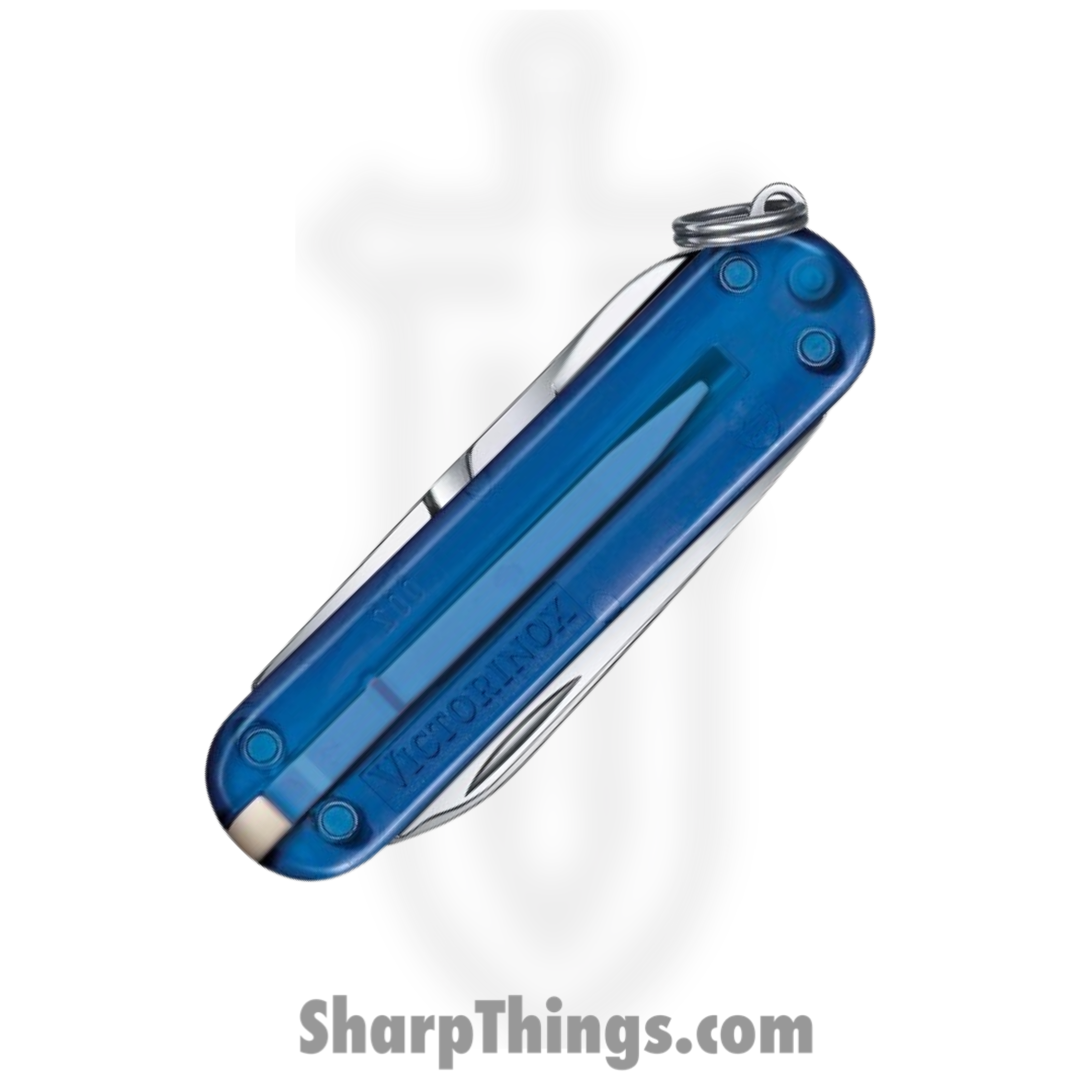 Victorinox - VN06223T2G - Classic SD Transparent - Folding Knife - Stainless Polished Multi - ABS/Celidor - Deep Ocean - Image 3