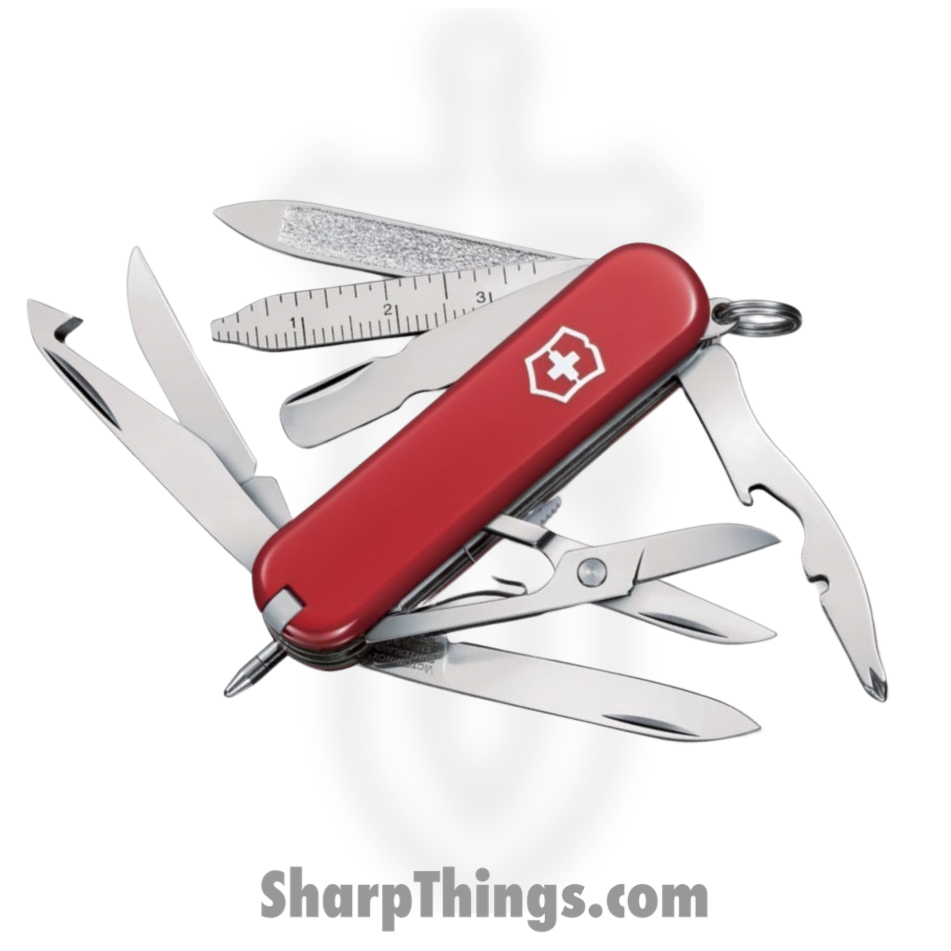 Victorinox - VN06386X4 - Midnite MiniChamp - Folding Knife - Stainless Polished Multi - ABS/Celidor - Red