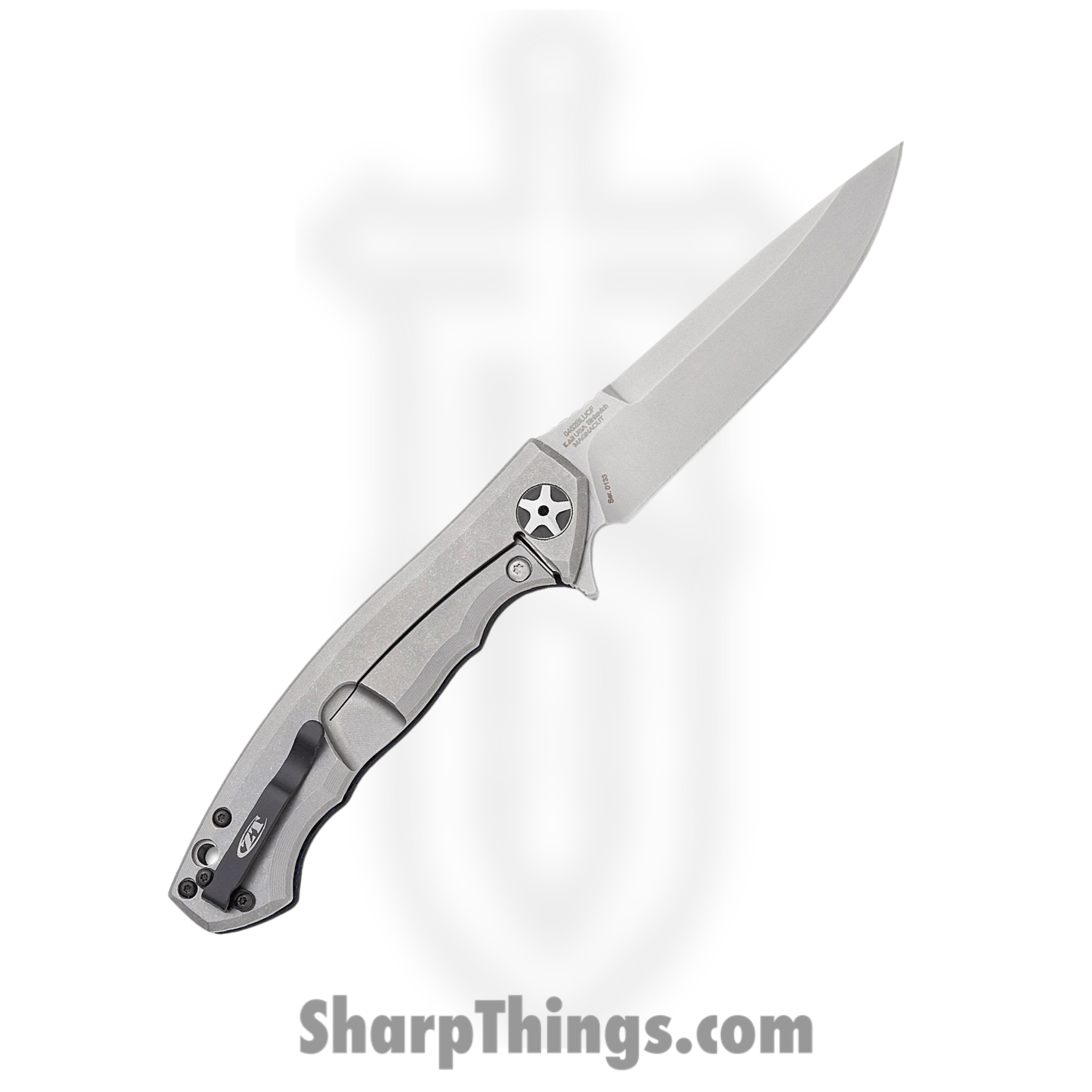 Zero Tolerance - ZT0452BLUCF - Large Sinkevich - Folding Knife - CPM-Magnacut Stonewash Drop Point - CF with Ti - Blue - Image 2