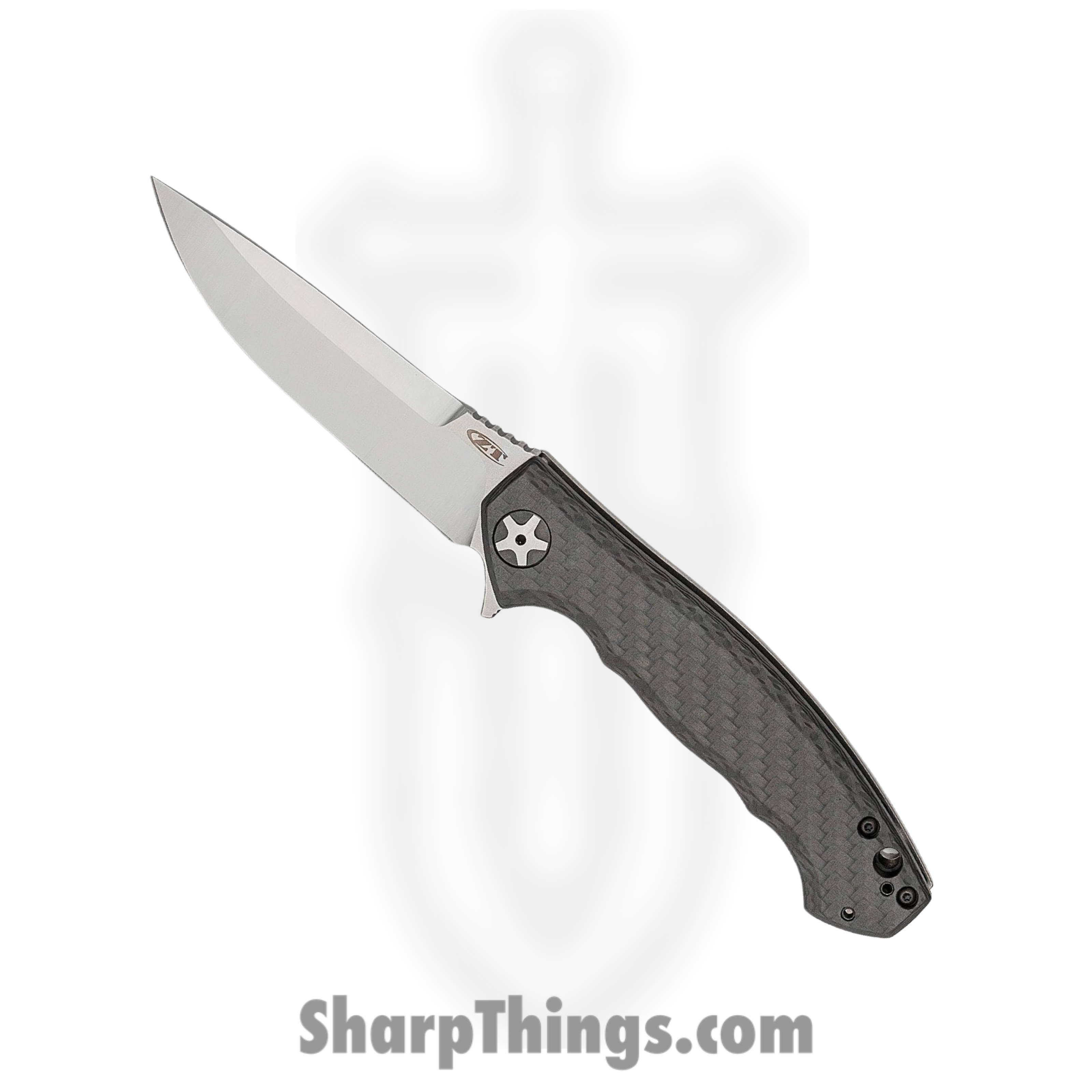 Zero Tolerance - ZT0452CF - Large Sinkevich - Folding Knife - S35VN Stonewash Drop Point - CF Front with Titanium - Black