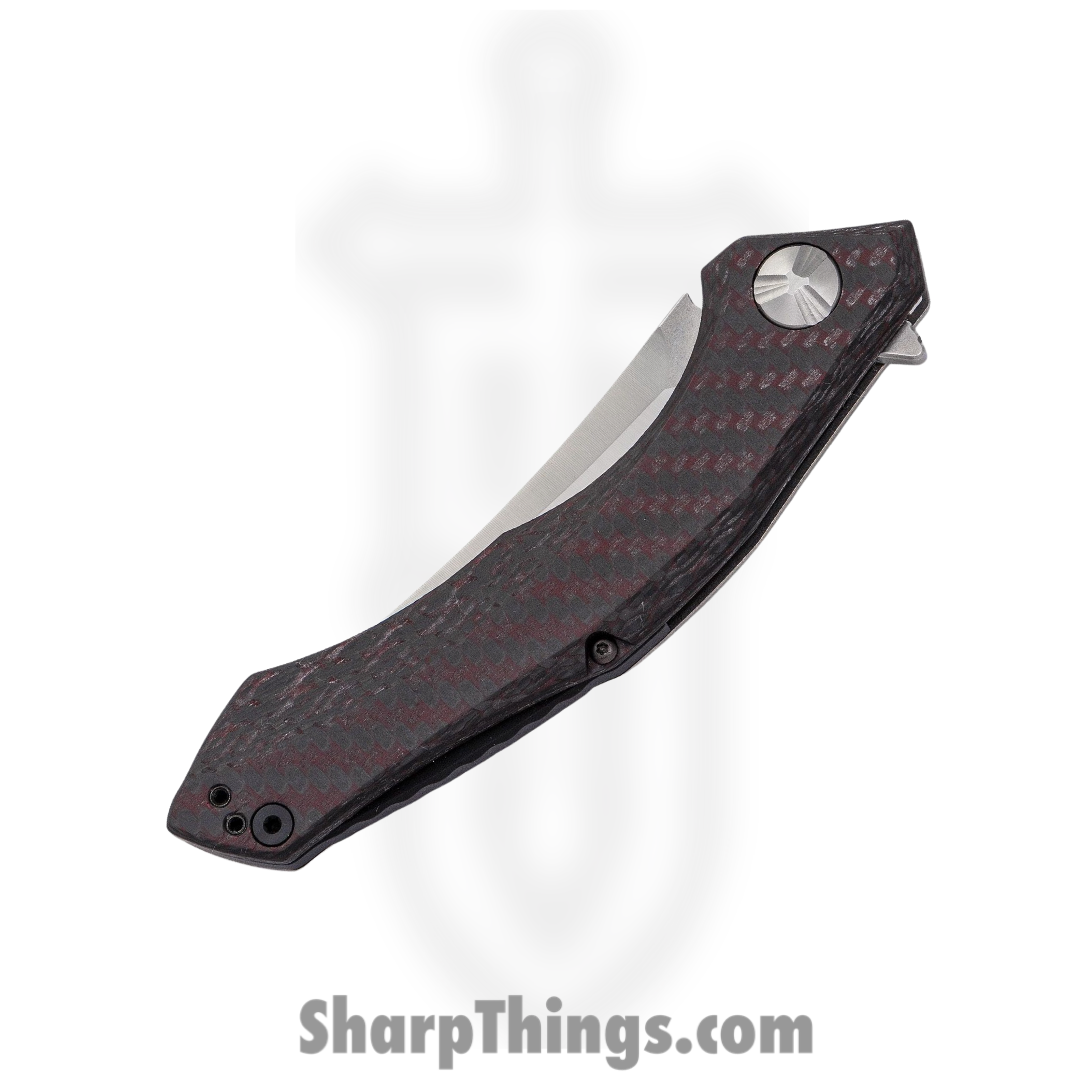 Zero Tolerance - ZT0462 - Sinkevich - Folding Knife - CPM-20CV Two-Tone Upswept - CF with Stonewash Titanium - Red - Image 2