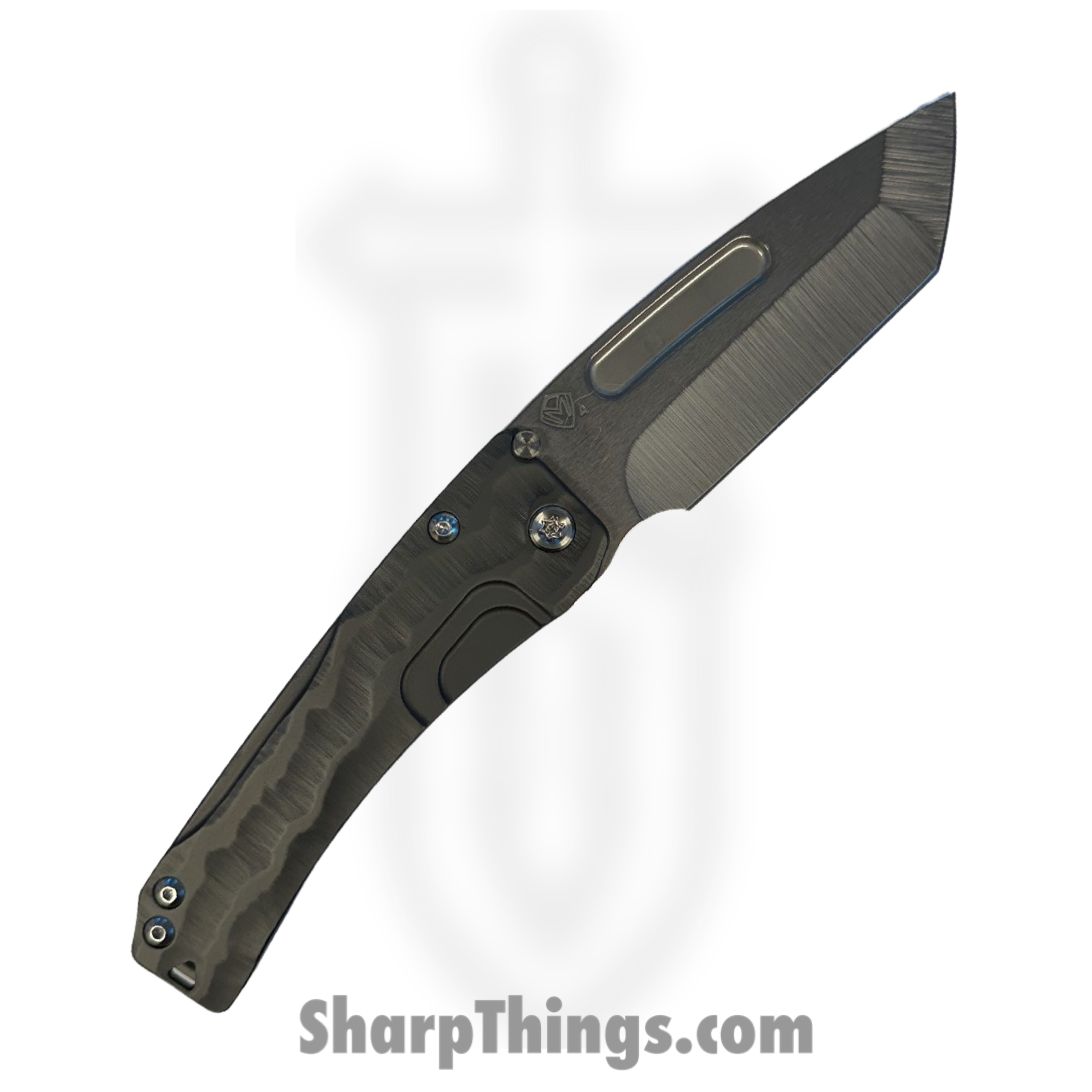 Medford Knife and Tool - 040424B - Slim Midi LH - Folding Knife - S45VN Tumbled Tanto - Titanium "Bark" - Black