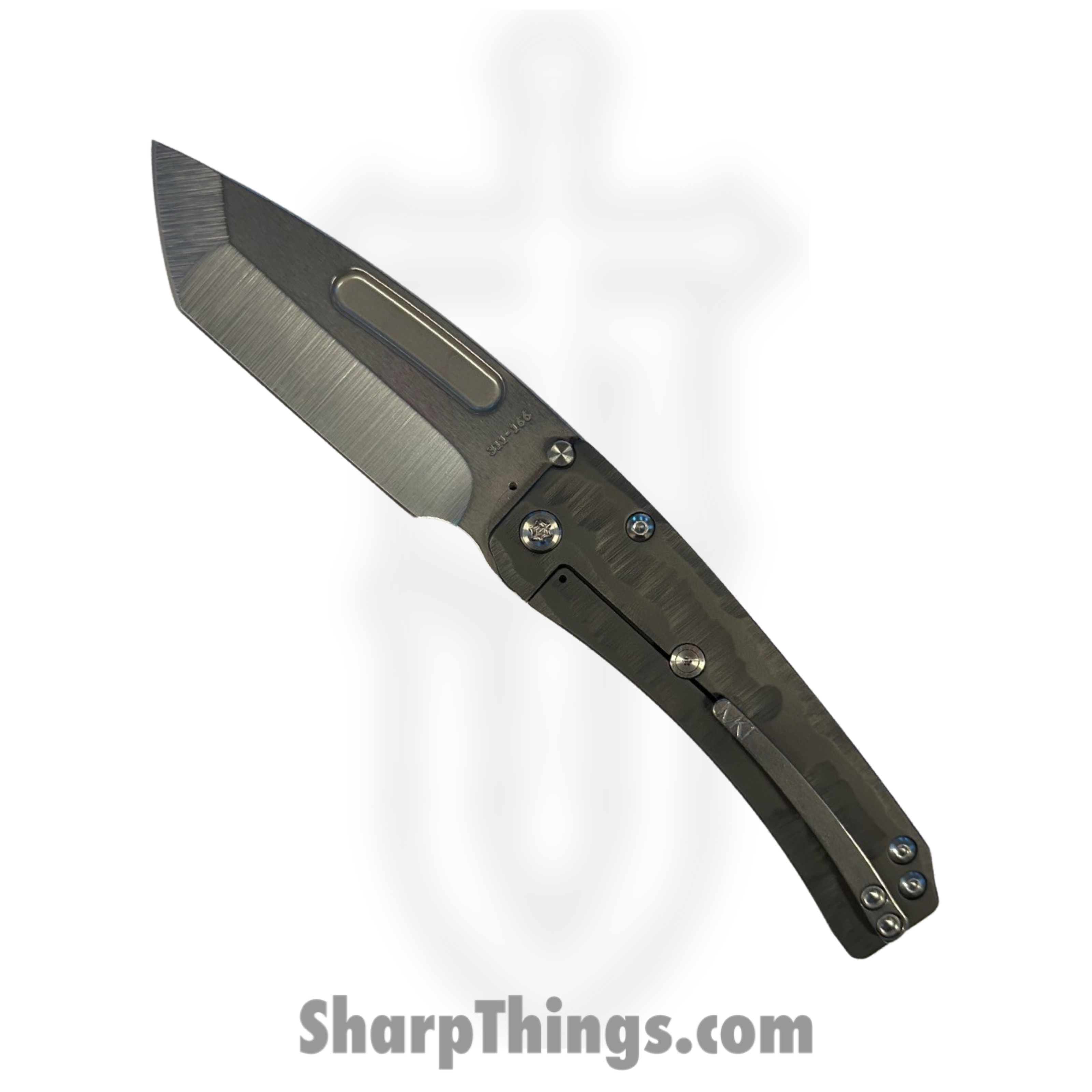 Medford Knife and Tool - 040424B - Slim Midi LH - Folding Knife - S45VN Tumbled Tanto - Titanium "Bark" - Black - Image 2