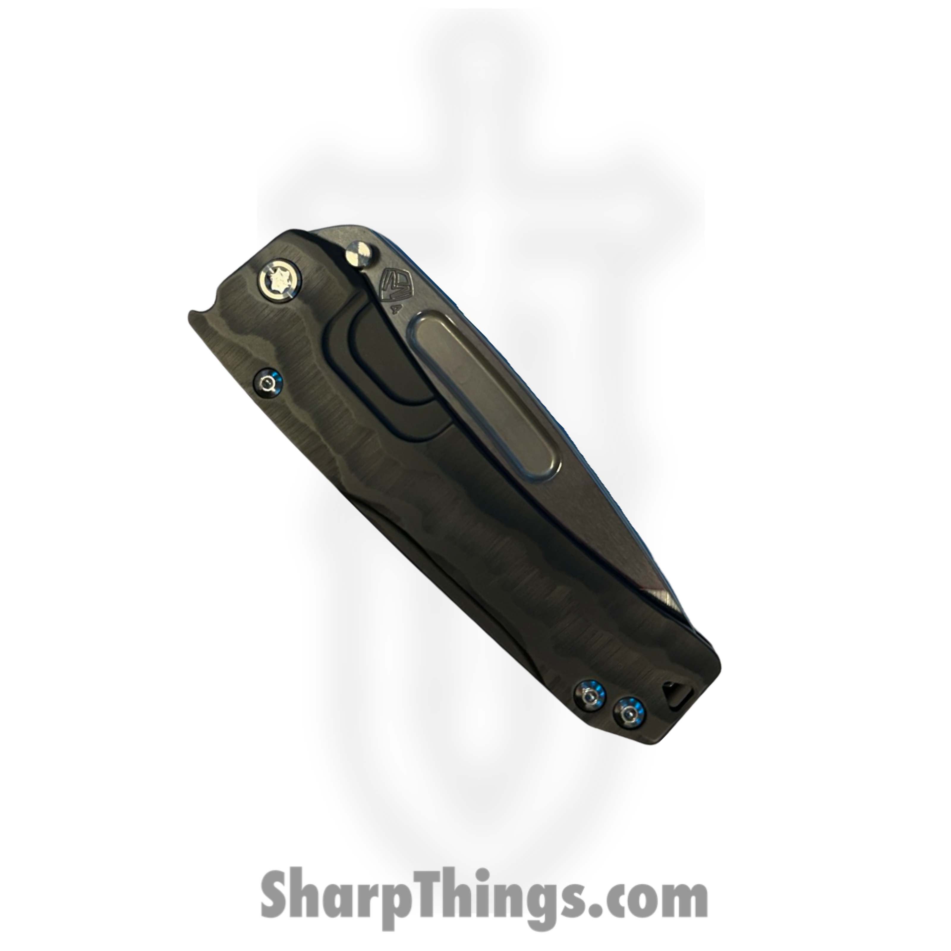 Medford Knife and Tool - 040424B - Slim Midi LH - Folding Knife - S45VN Tumbled Tanto - Titanium "Bark" - Black - Image 3