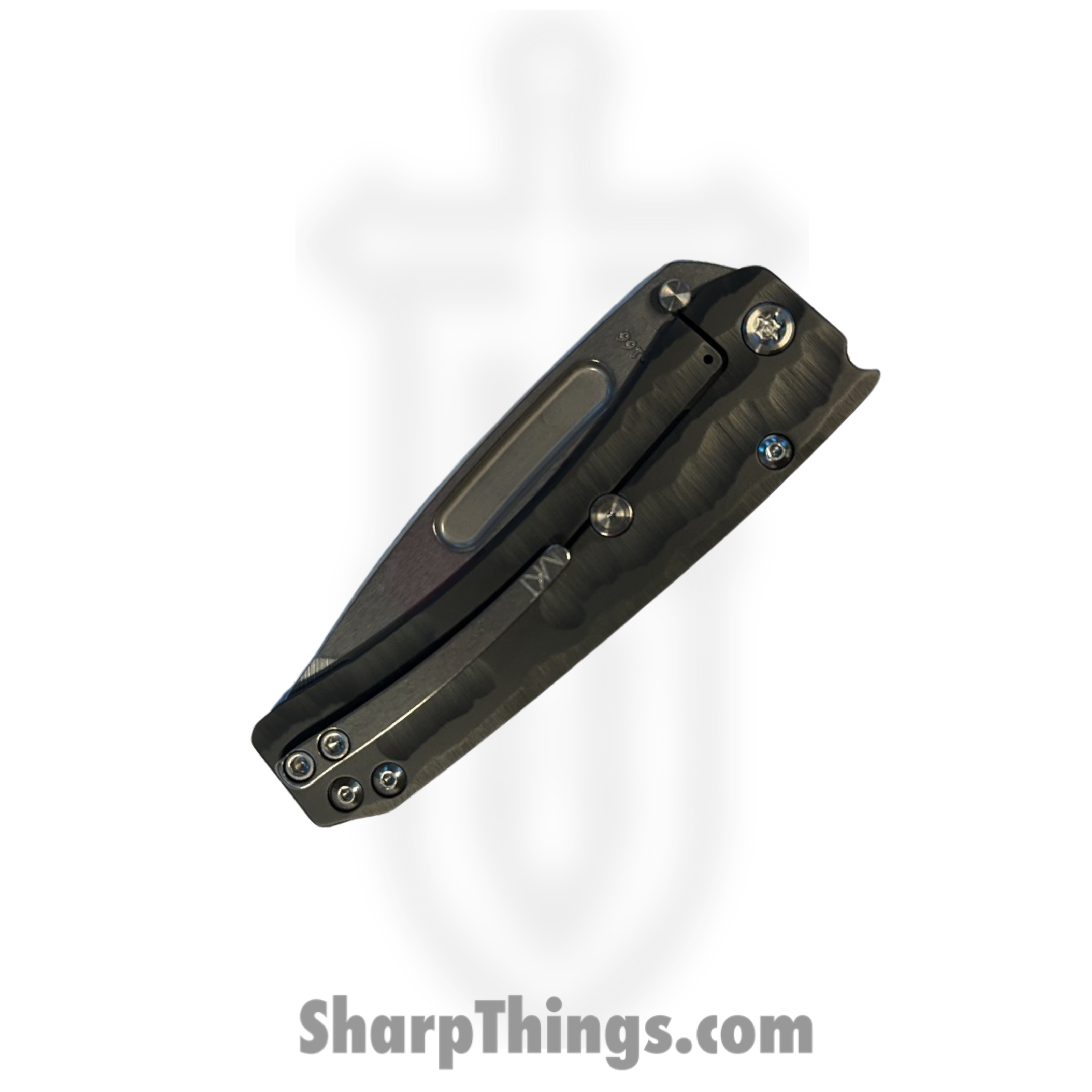 Medford Knife and Tool - 040424B - Slim Midi LH - Folding Knife - S45VN Tumbled Tanto - Titanium "Bark" - Black - Image 4
