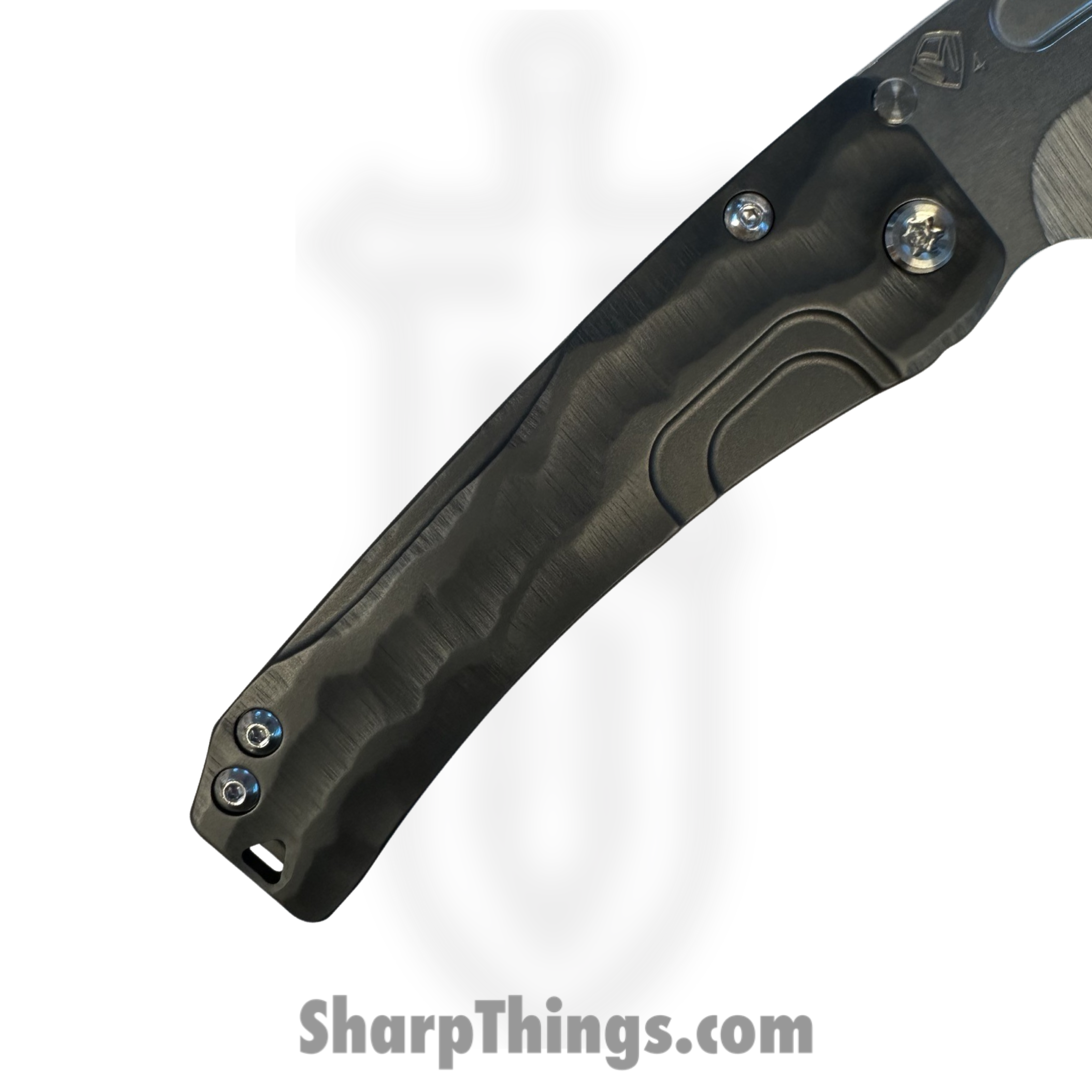 Medford Knife and Tool - 040424B - Slim Midi LH - Folding Knife - S45VN Tumbled Tanto - Titanium "Bark" - Black - Image 5