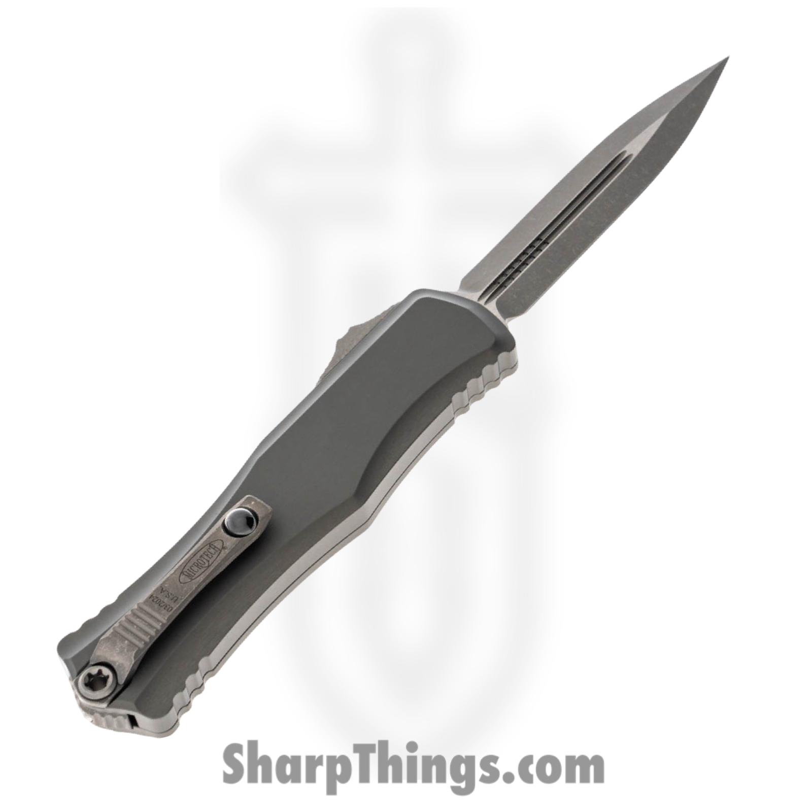 Microtech - 1702-10APNC - Hera II - OTF Auto - Apocalyptic Bayonet - Natural Clear Aluminum - Gray - Image 2