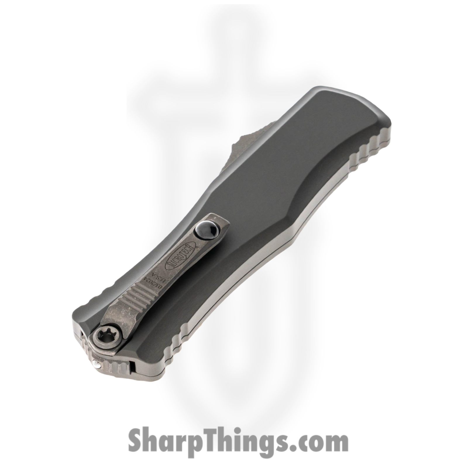 Microtech - 1702-10APNC - Hera II - OTF Auto - Apocalyptic Bayonet - Natural Clear Aluminum - Gray - Image 4