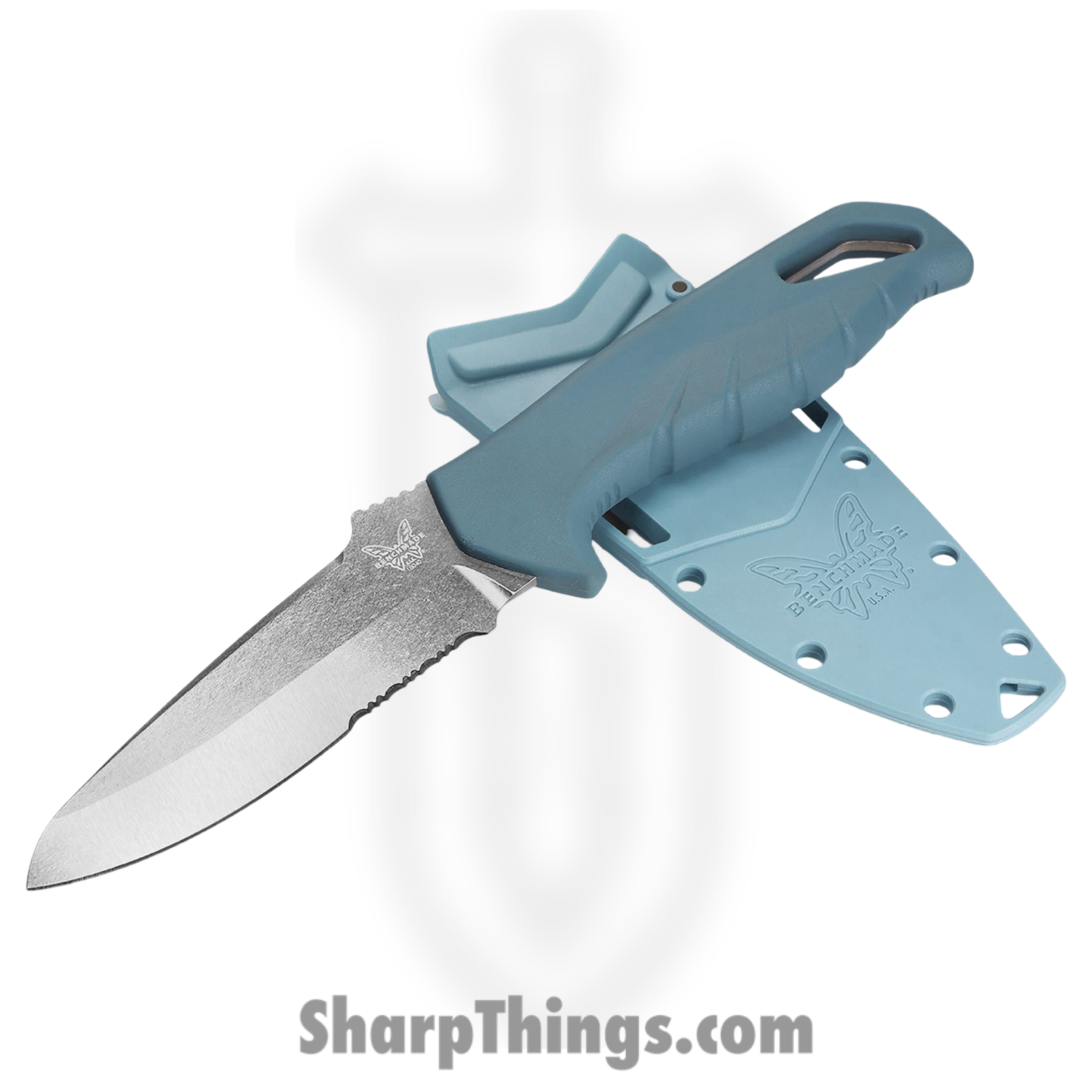 Benchmade - 18040S - Undercurrent - Fixed Blade Knife - CPM MagnaCut Stonewash Sheepsfoot - Santoprene - Depth Blue - Image 2