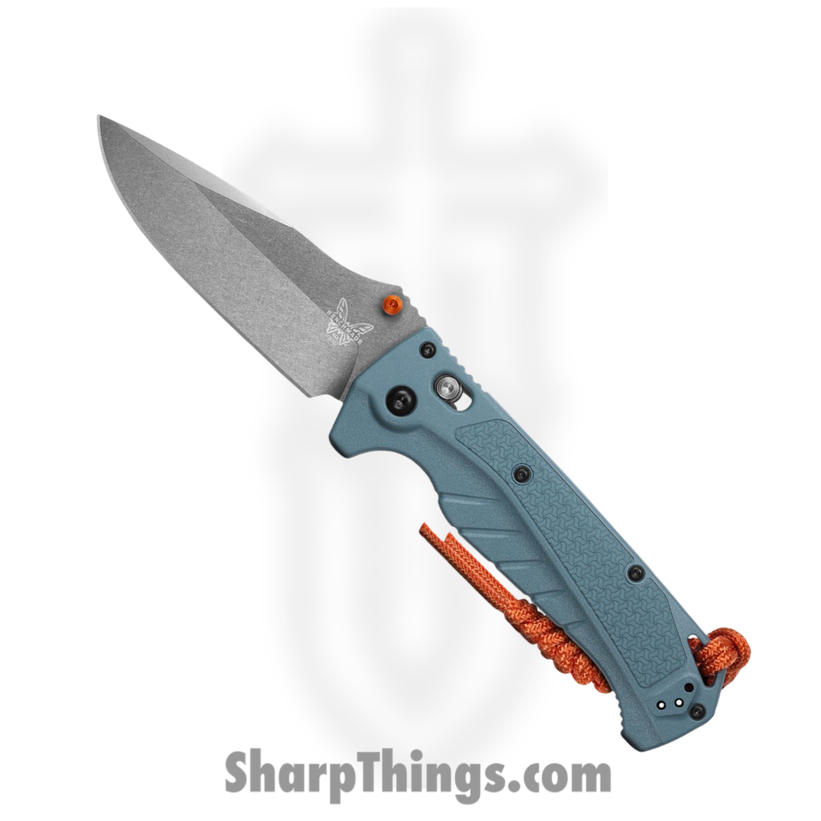 Benchmade - 18060 - Adira - Folding Knife - CPM MagnaCut Stonewash Drop Point - Santoprene - Depth Blue