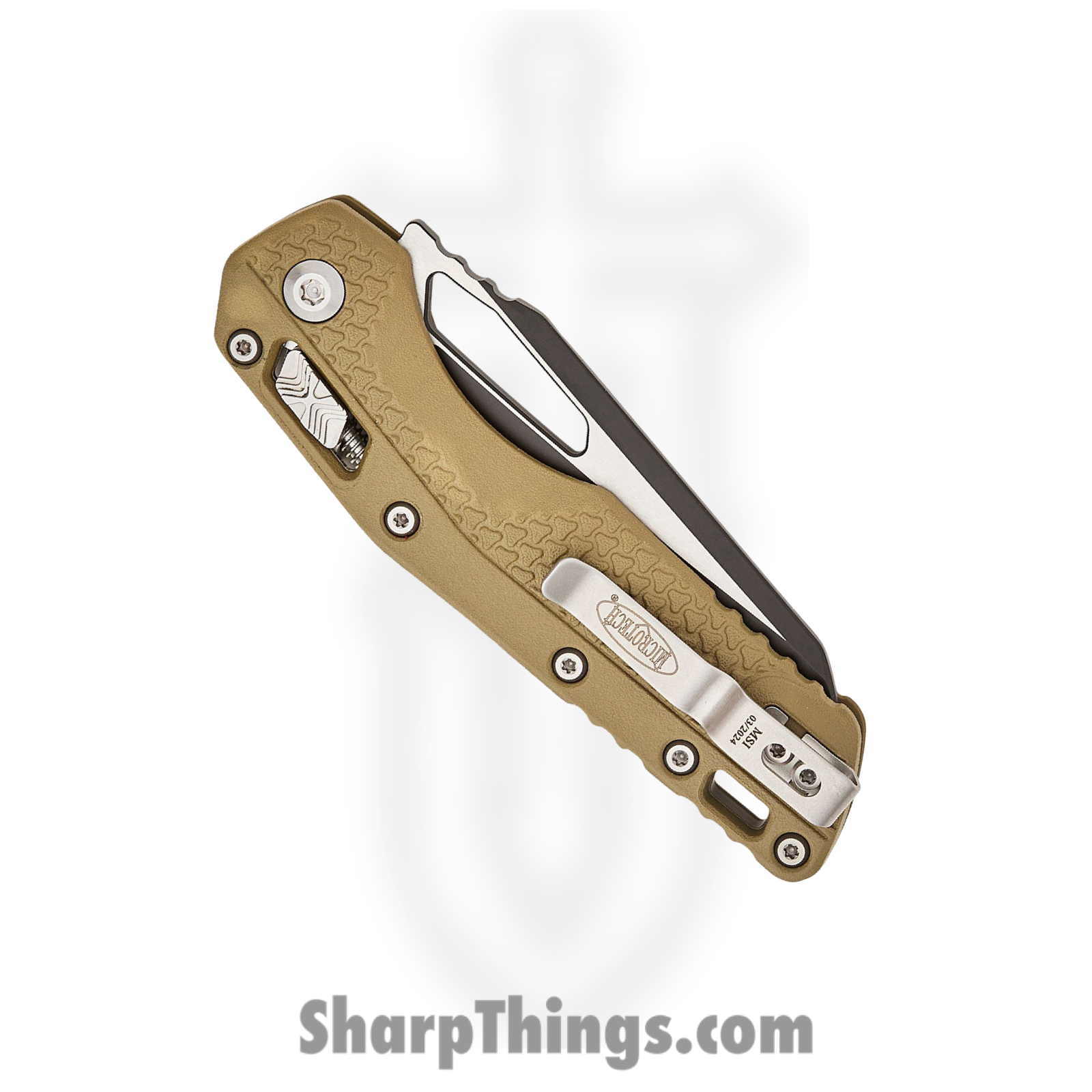 Microtech - 210T-1PMOD - MSI RAM-LOK S/E - Folding Knife - M390MK Black Modified Sheepsfoot - Injection Molded Polymer - OD Green - Image 4