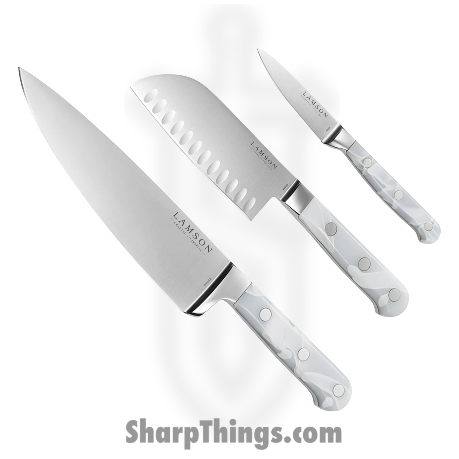Lamson - 69973 - 3-Piece Premier Forged Cook’s Set of Knives - 4116 Polished - Acrylic - Ice