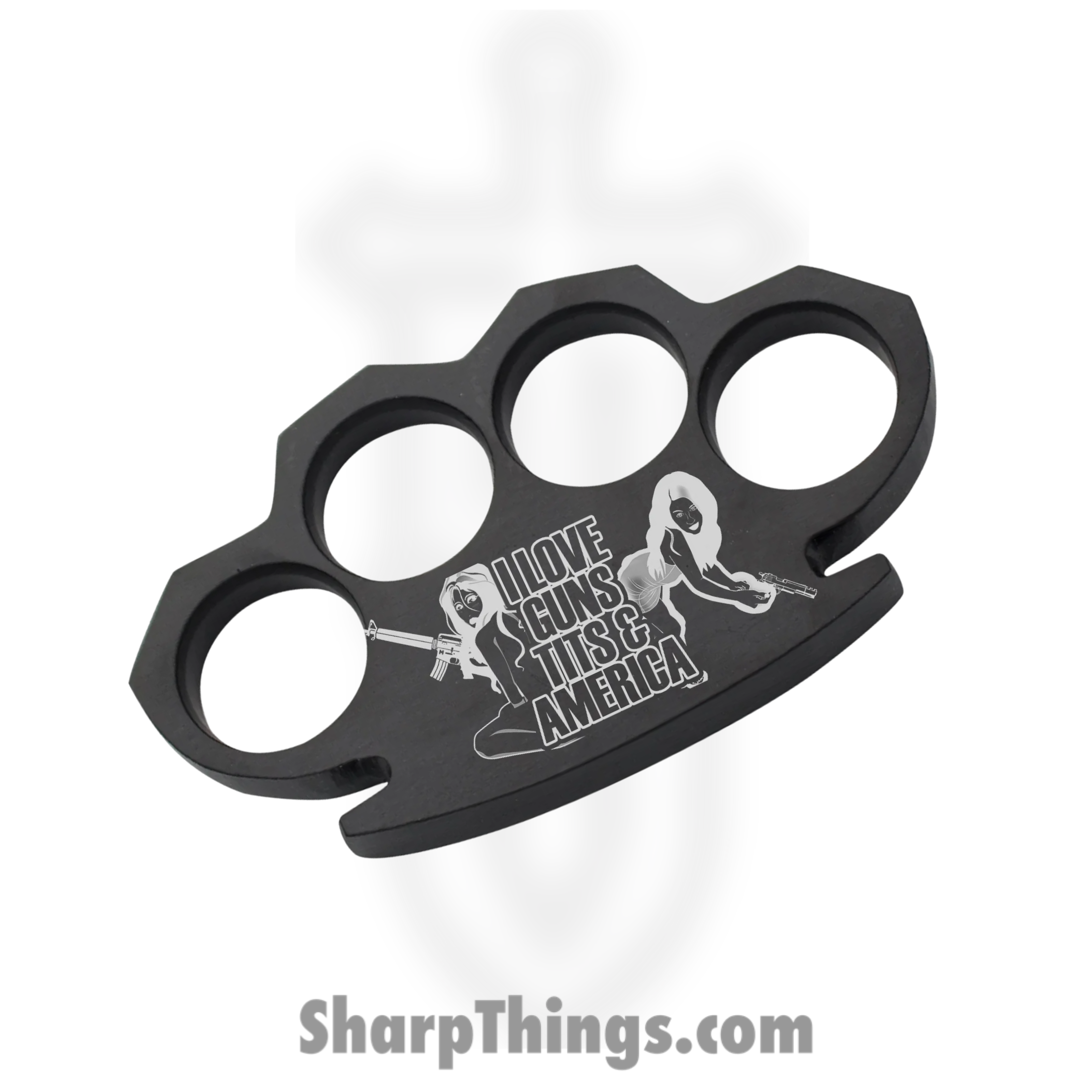 VOC - CI-300-BK-GTA-2 - I Love Guns America Steam Punk Paper Weight - Solid Metal - Black