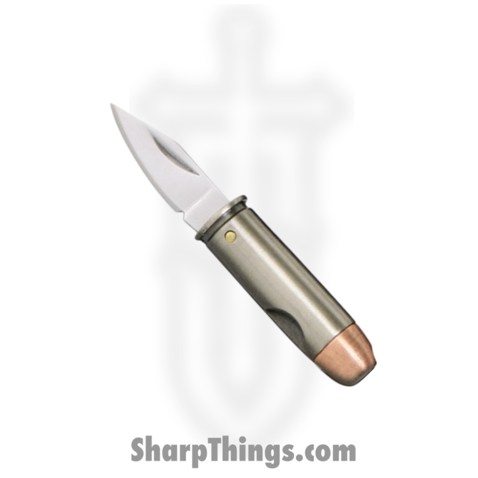 CMP - CN210850 - Bullet Knife - Folding Knife - Stainless Steel Satin Clip Point - Cast Metal - Bronze