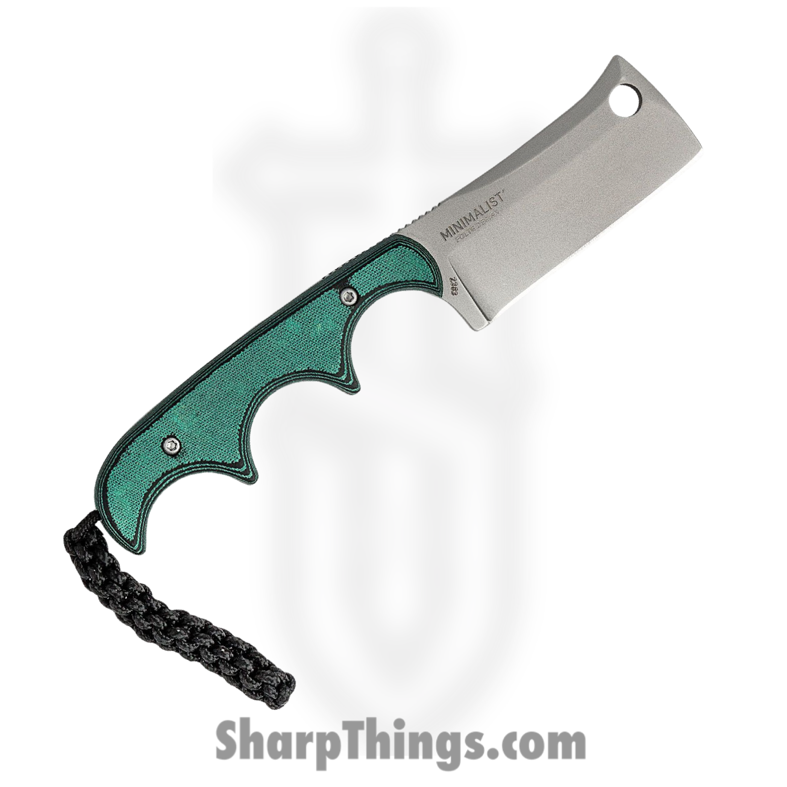 CRKT - 2383 - Minimalist Cleaver Neck Knife - Fixed Blade Knife - 5Cr15MoV Bead Blast Cleaver - Polished Resin Infused Fiber - Green - Image 5