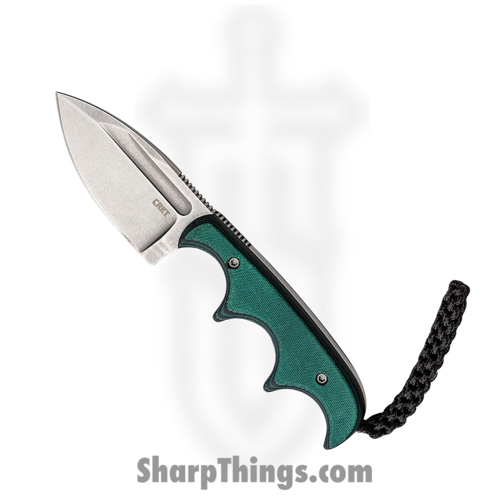CRKT - 2396 - Folts Minimalist - Fixed Blade Knife - 8Cr13MoV Stonewash Spear Point - Resin Infused Fiber - Green