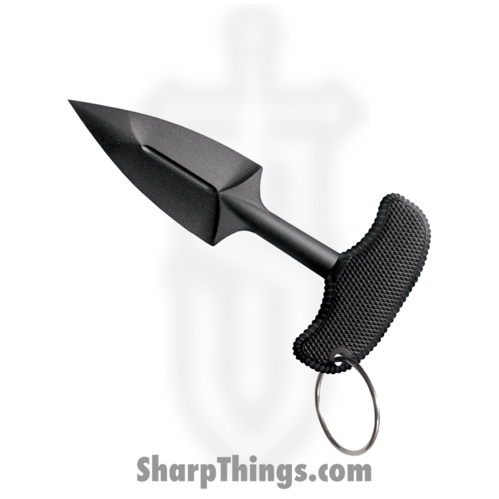 Cold Steel - CS92FPB - FGX Push Blade II - Fixed Blade Knife - Griv-Ex Black Dagger - Griv-Ex with Kray-Ex Grip - Black