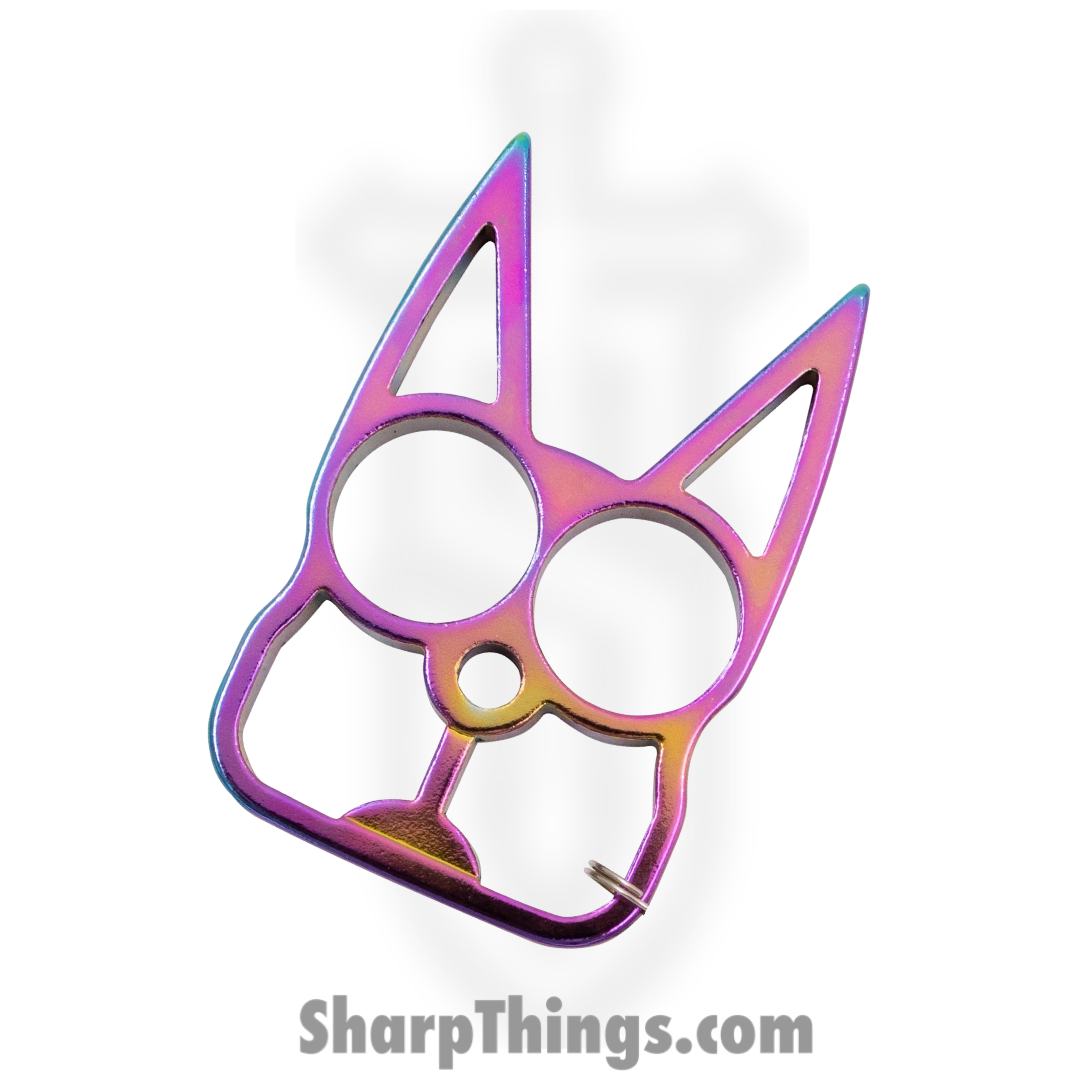 VOC - CT-009-RB - Cat Public Safety Keychain - Stainless Steel - Rainbow - Image 2