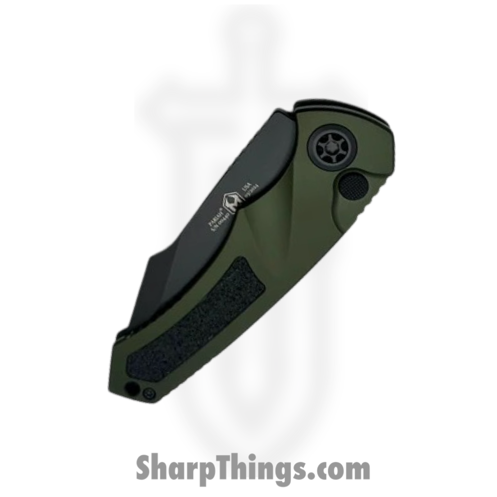 Heretic Knives - H048-4A-GRN - Pariah Tactical - Automatic Knife - Magnacut Black Drop Point - Aluminum - Green - Image 3