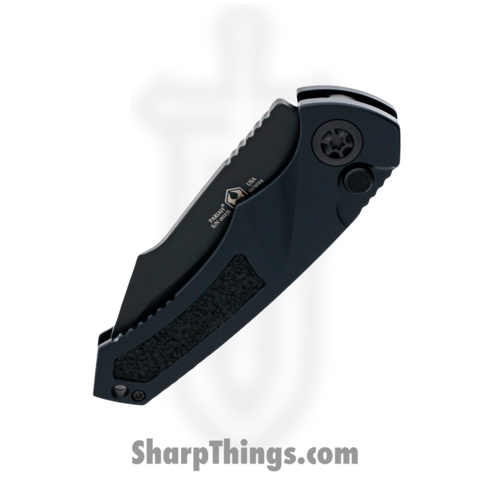 Heretic Knives - H048-4A-T - Pariah Tactical - Automatic Knife - Magnacut Black Drop Point - Aluminum - Black - Image 4