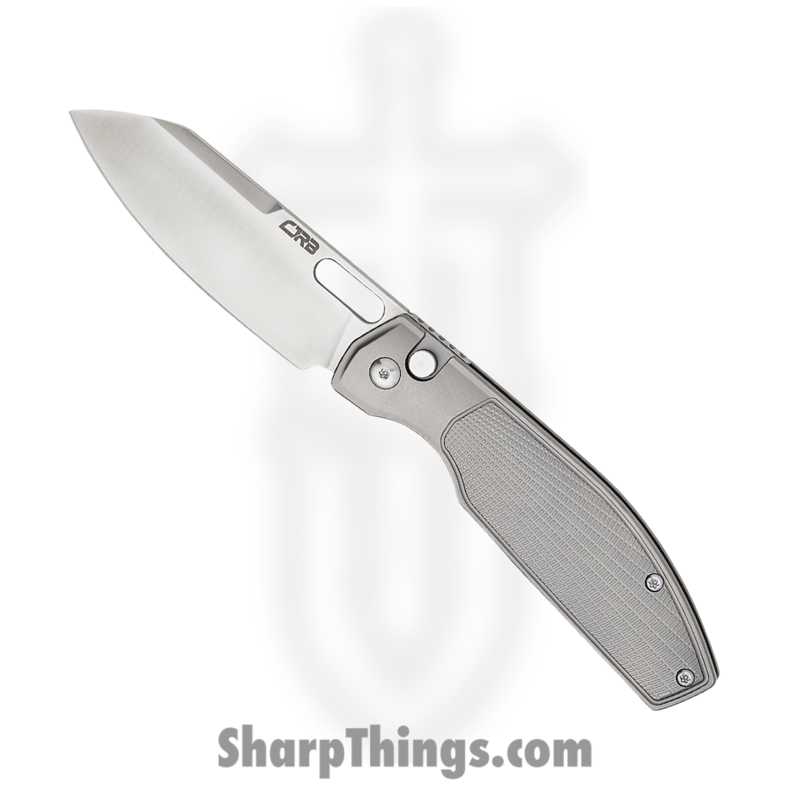 CJRB - J1929BTGY - Ekko - Folding Knife - CPM-S90V Sand Polished Sheepsfoot - Milled Titanium - Gray