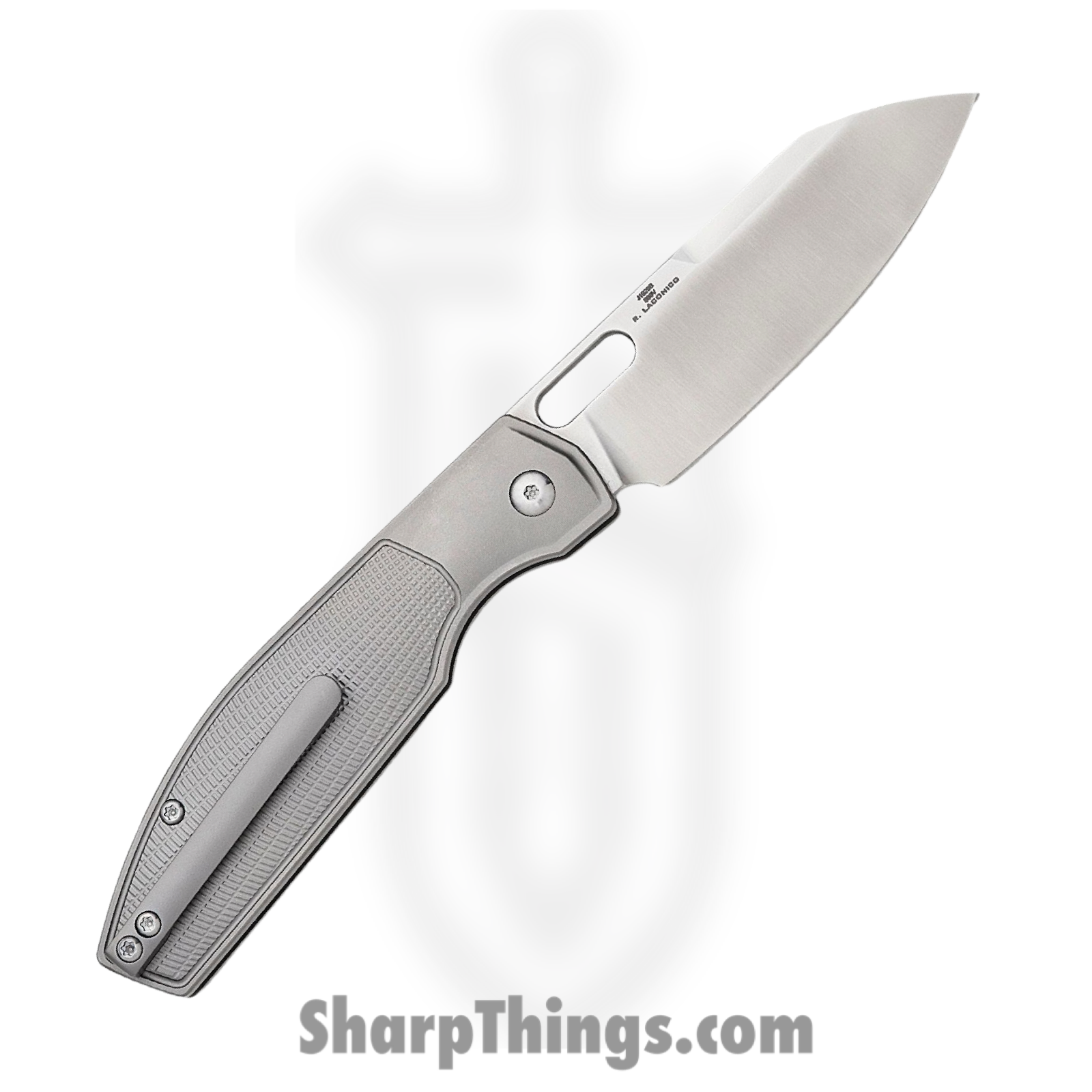 CJRB - J1929BTGY - Ekko - Folding Knife - CPM-S90V Sand Polished Sheepsfoot - Milled Titanium - Gray - Image 2