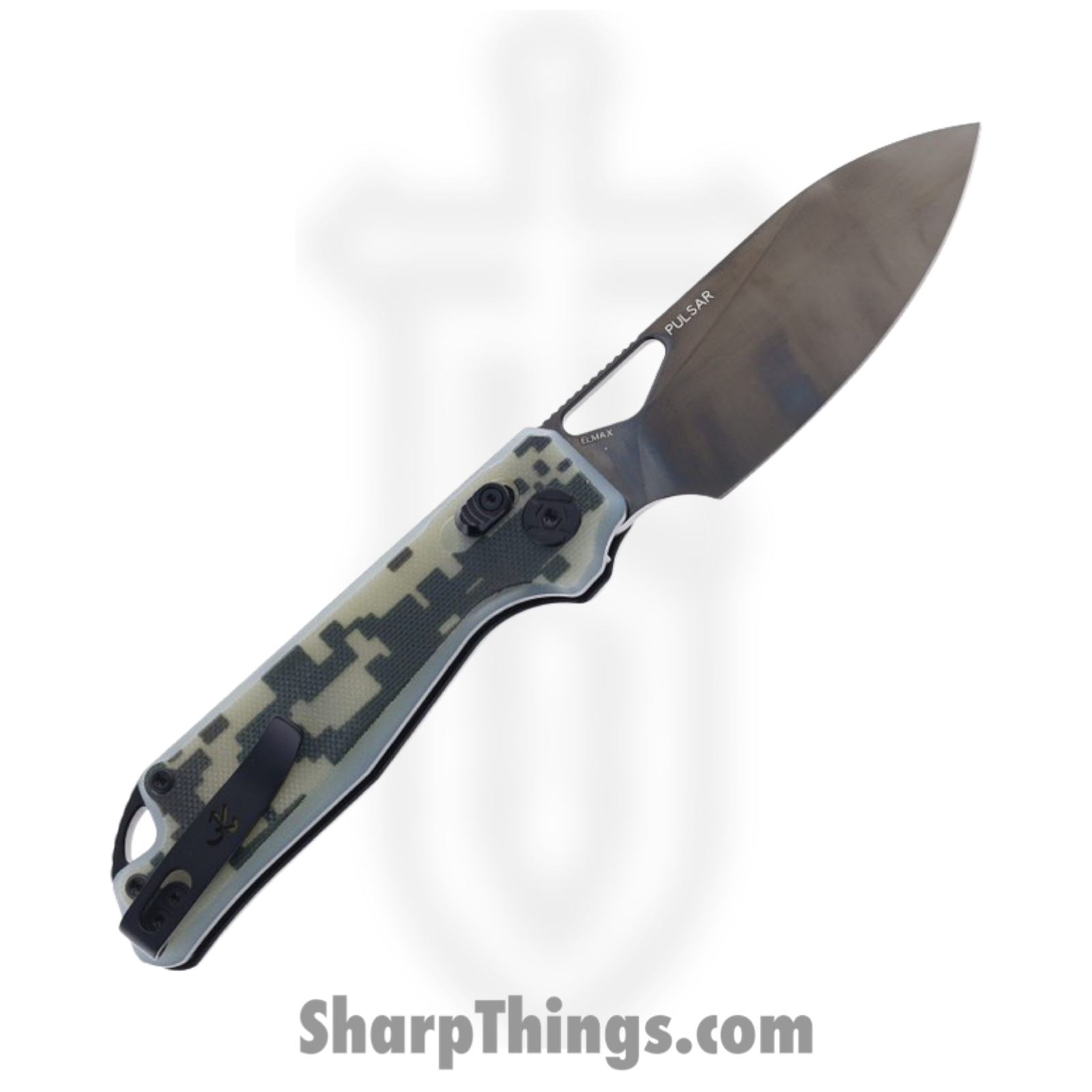 Kunwu - KUNX705MO - Pulsar XT Lock - Folding Knife - Elmax DLC Drop Point - G10 - Camo - Image 2