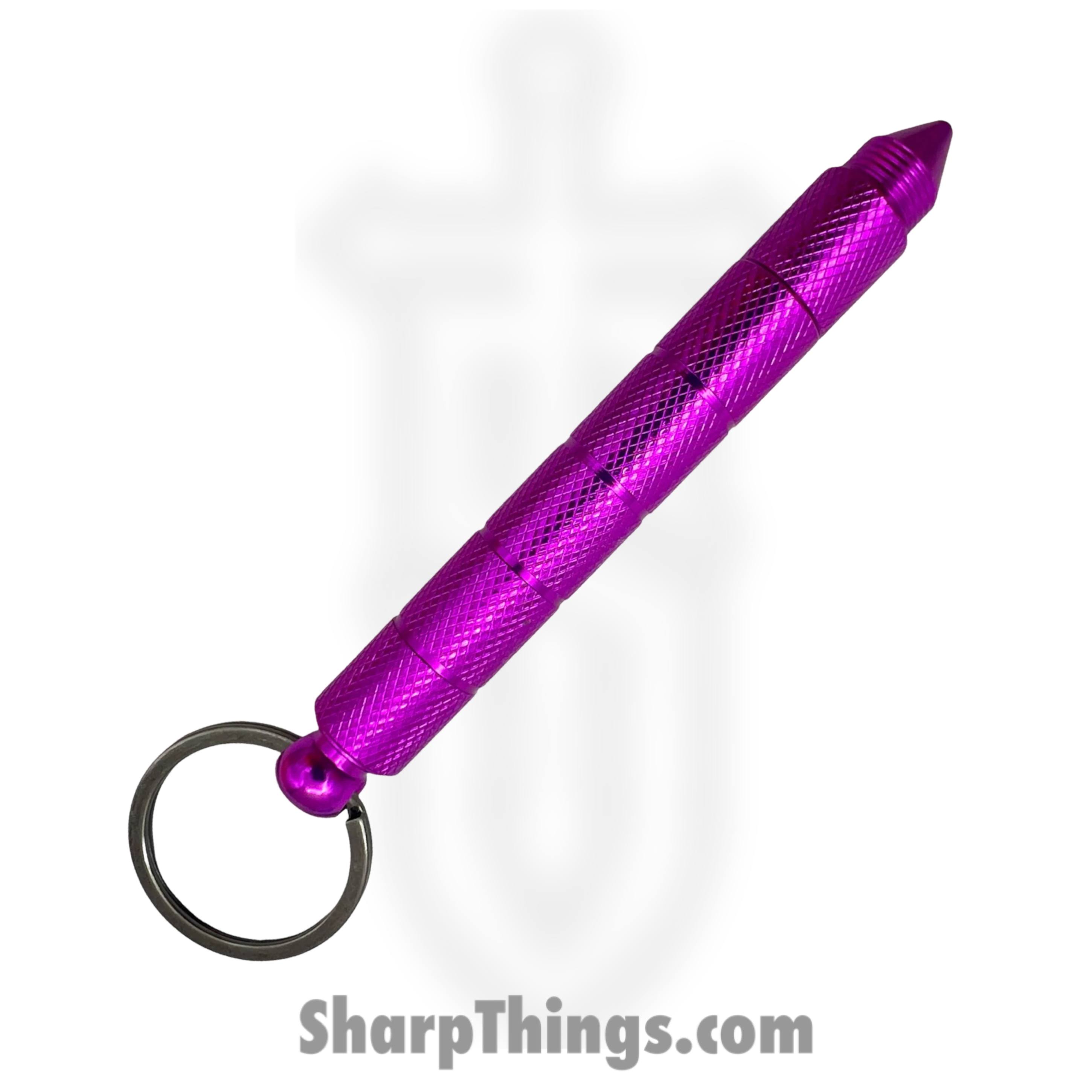 VOC - P-15947-PP - Kubotan Keychain Hidden Knife - Stainless Steel Black - Aluminum - Purple - Image 2