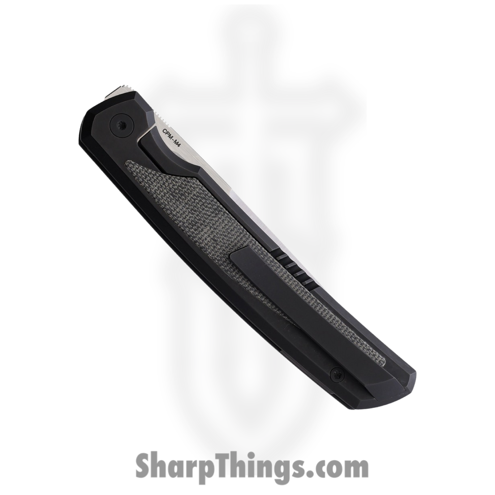 Pena Knives - PE46 - Sicario Framelock - Folding Knife - CPM-M4 Satin Extended Tang - Titanium with Micarta Inlay - Black - Image 2