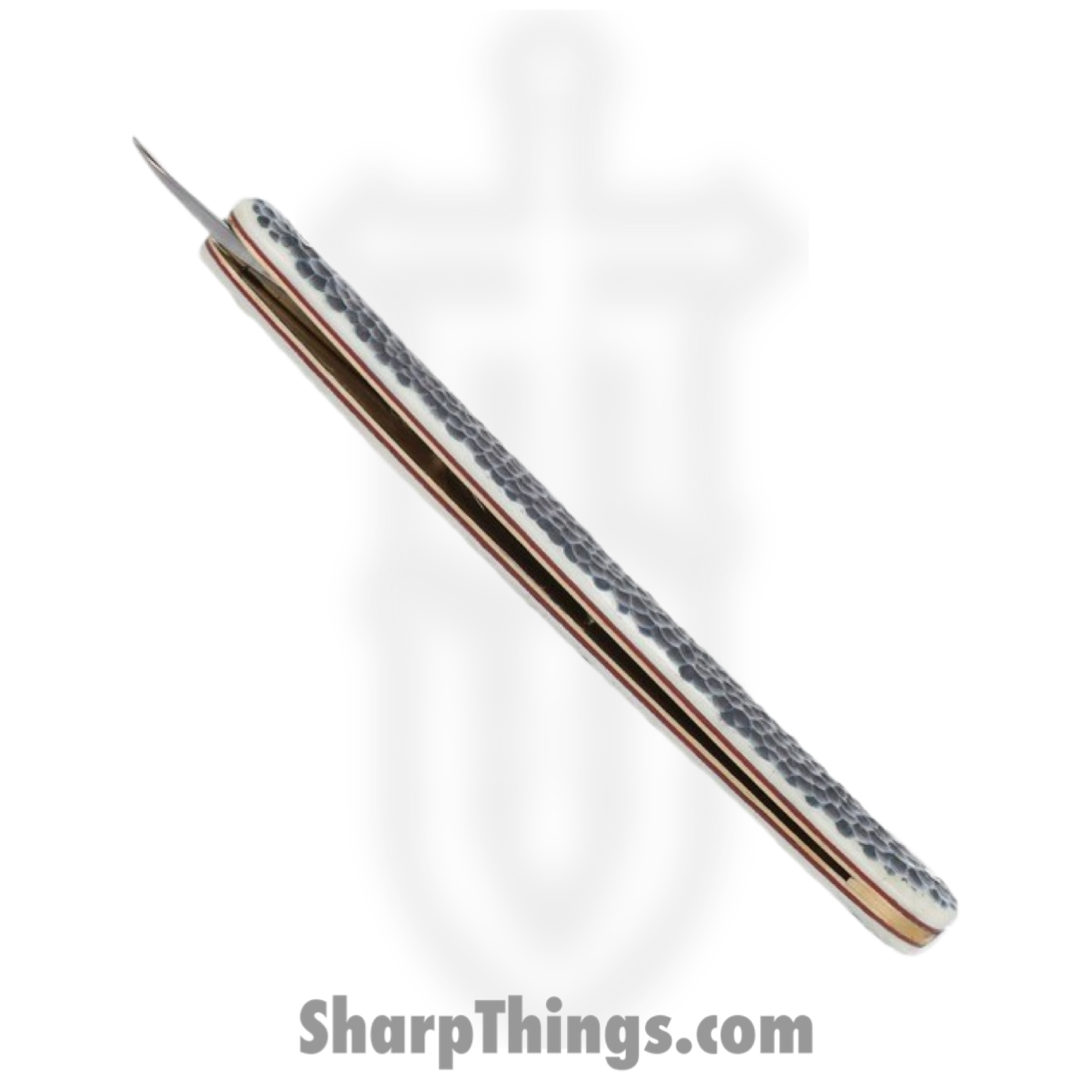 Rough Ryder - RR2327 - Buckshot Bone Straight Razor - Folding Knife - 440A Stainless Steel Satin Razor - Bone - Blue White - Image 5