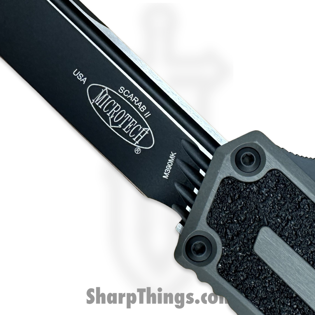 Microtech - 1278-1NC - Scarab II GEN III S/E - OTF Auto - M390MK 2 Tone Drop Point - 6061-T6 Aluminum - Natural - Image 3
