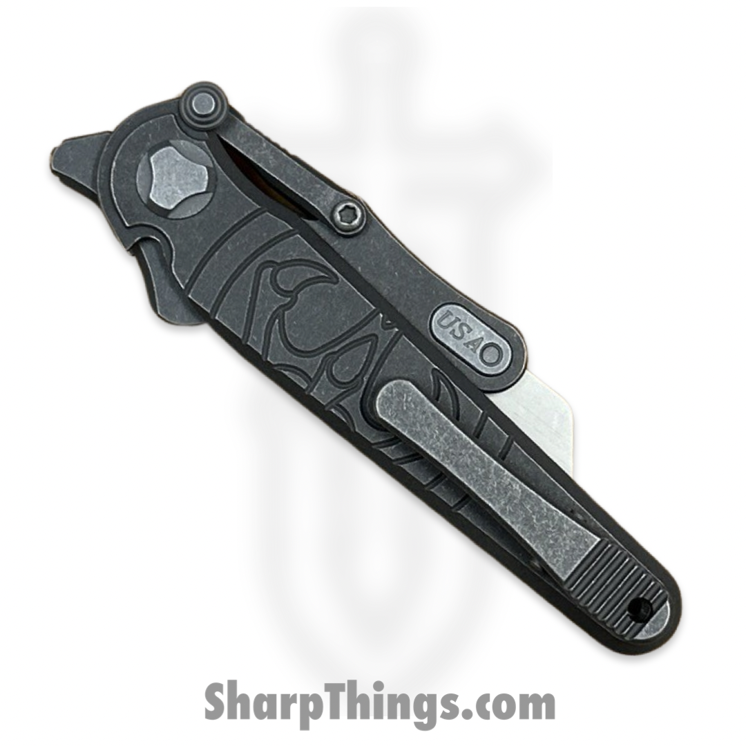 Hawk Knife Designs - HKD-SHRTCT - G&G Hawk - Shortcut - Folding Knife - Tumbled Titanium - Serrated - Image 10