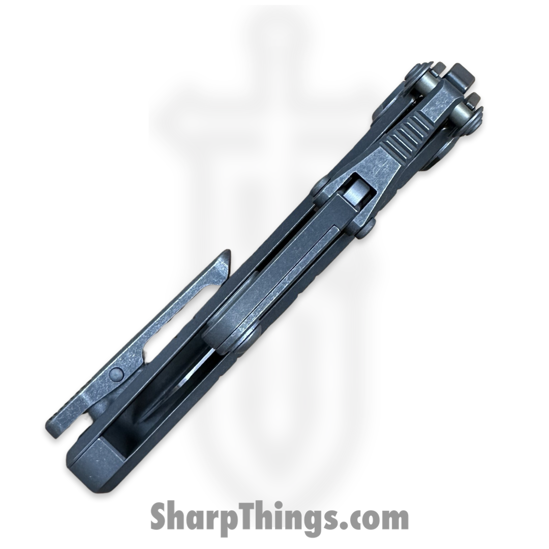 Hawk Knife Designs - HKD-SHRTCT - G&G Hawk - Shortcut - Folding Knife - Tumbled Titanium - Serrated - Image 8