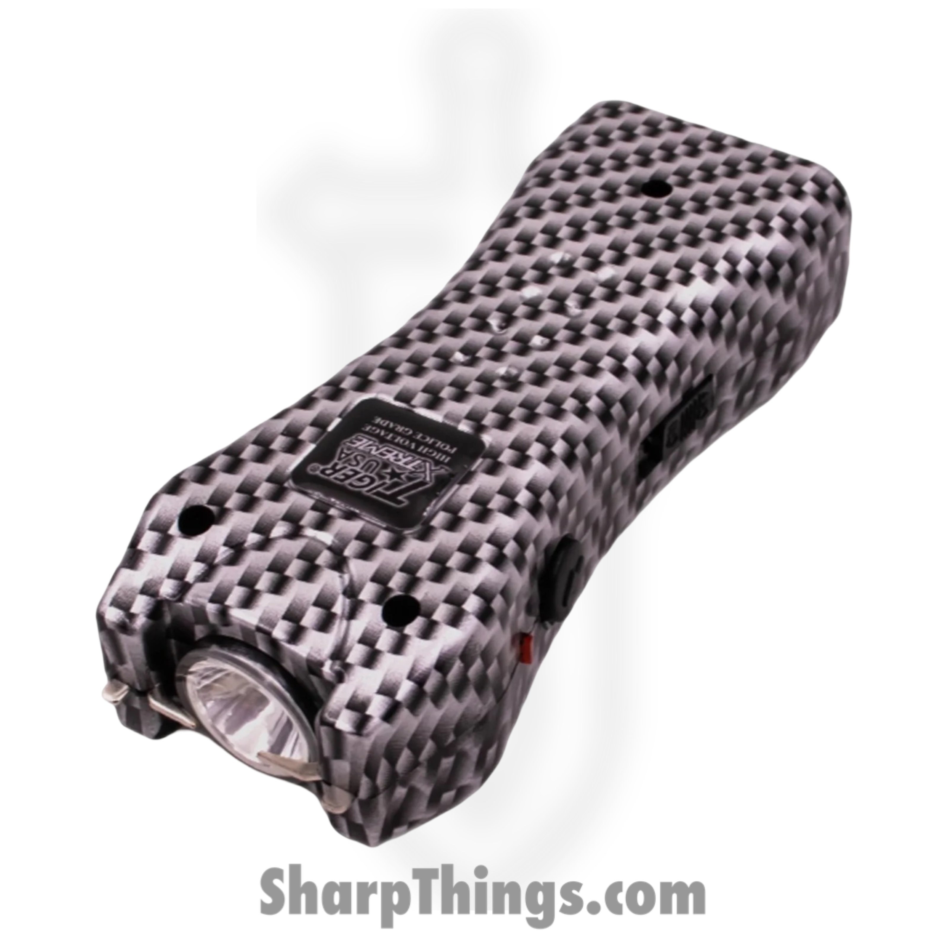 Tiger USA - TD-618-CF - 125 Million Mighty Warrior Stun Gun with 200 Lumens Flashlight - Plastic - Carbon Fiber - Image 2