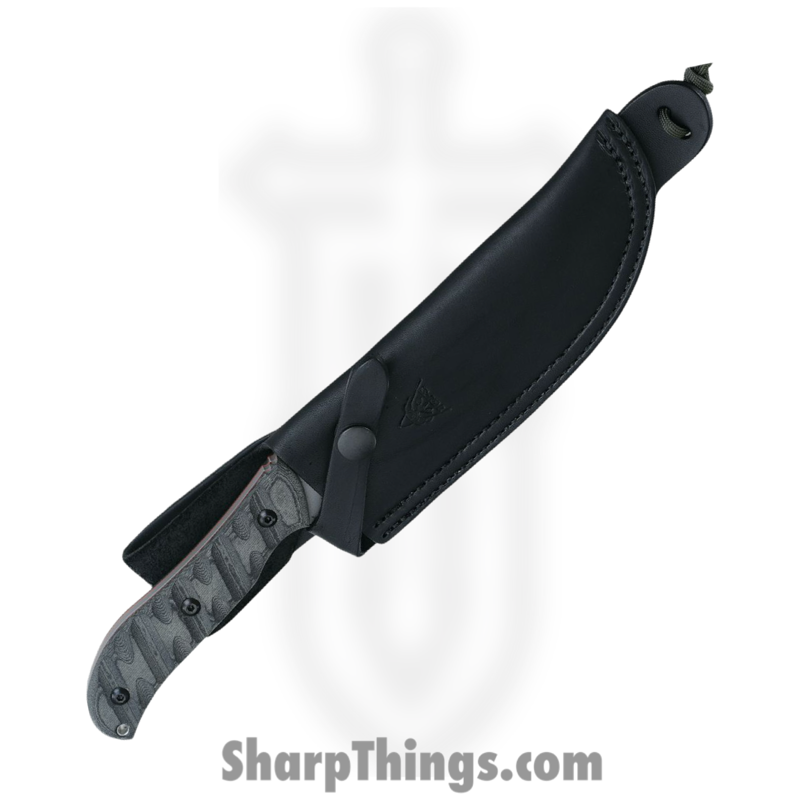 Tops - TPHERO03 - Silent Hero - Fixed Blade Knife - 1095 Carbon Coated Drop Point - Micarta - Gray - Image 3