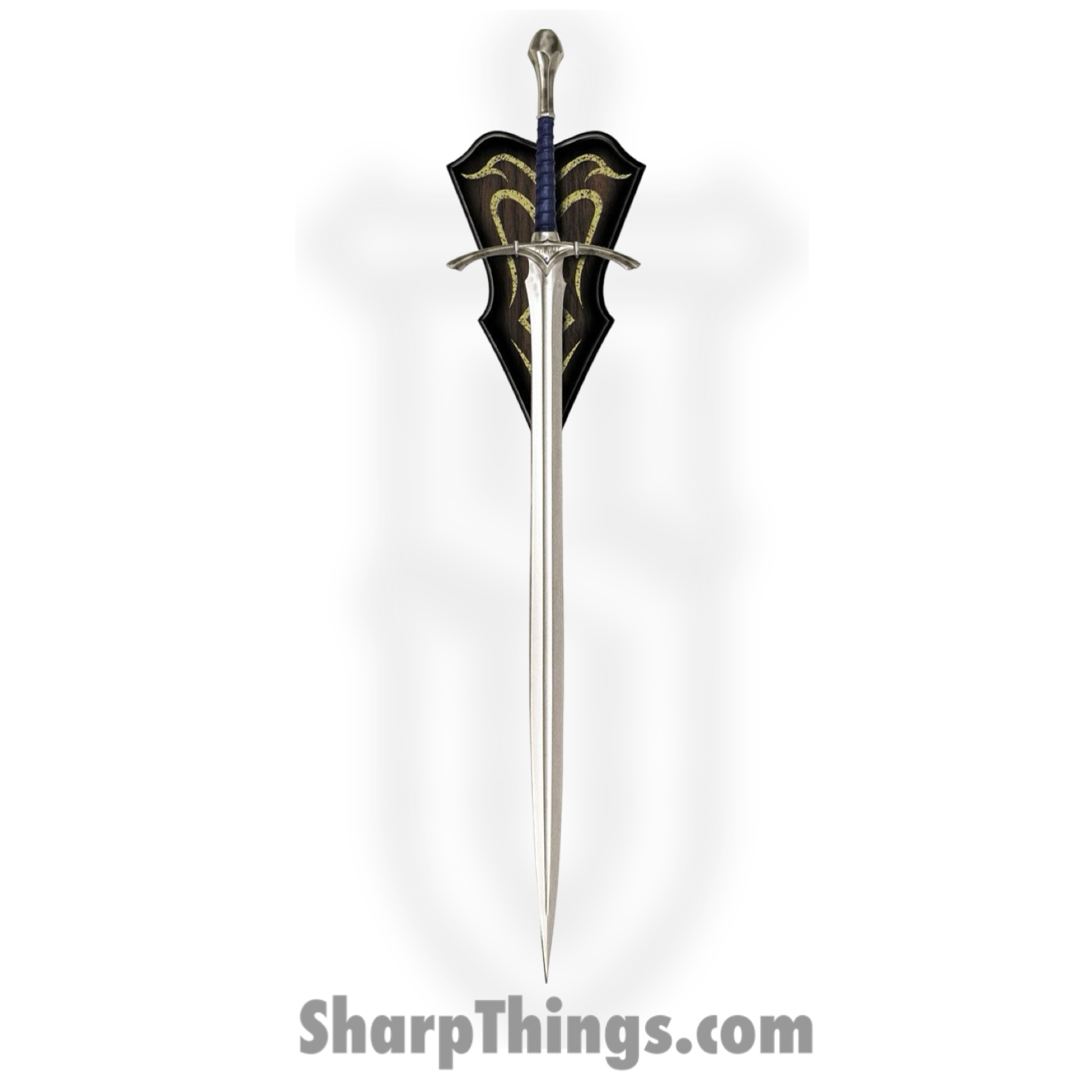 United Cutlery - UC1265 - Glamdring Sword of Gandalf - Fixed Blade Knife - 420 Stainless Polished - Leather Wrapped Metal - Blue - Image 2