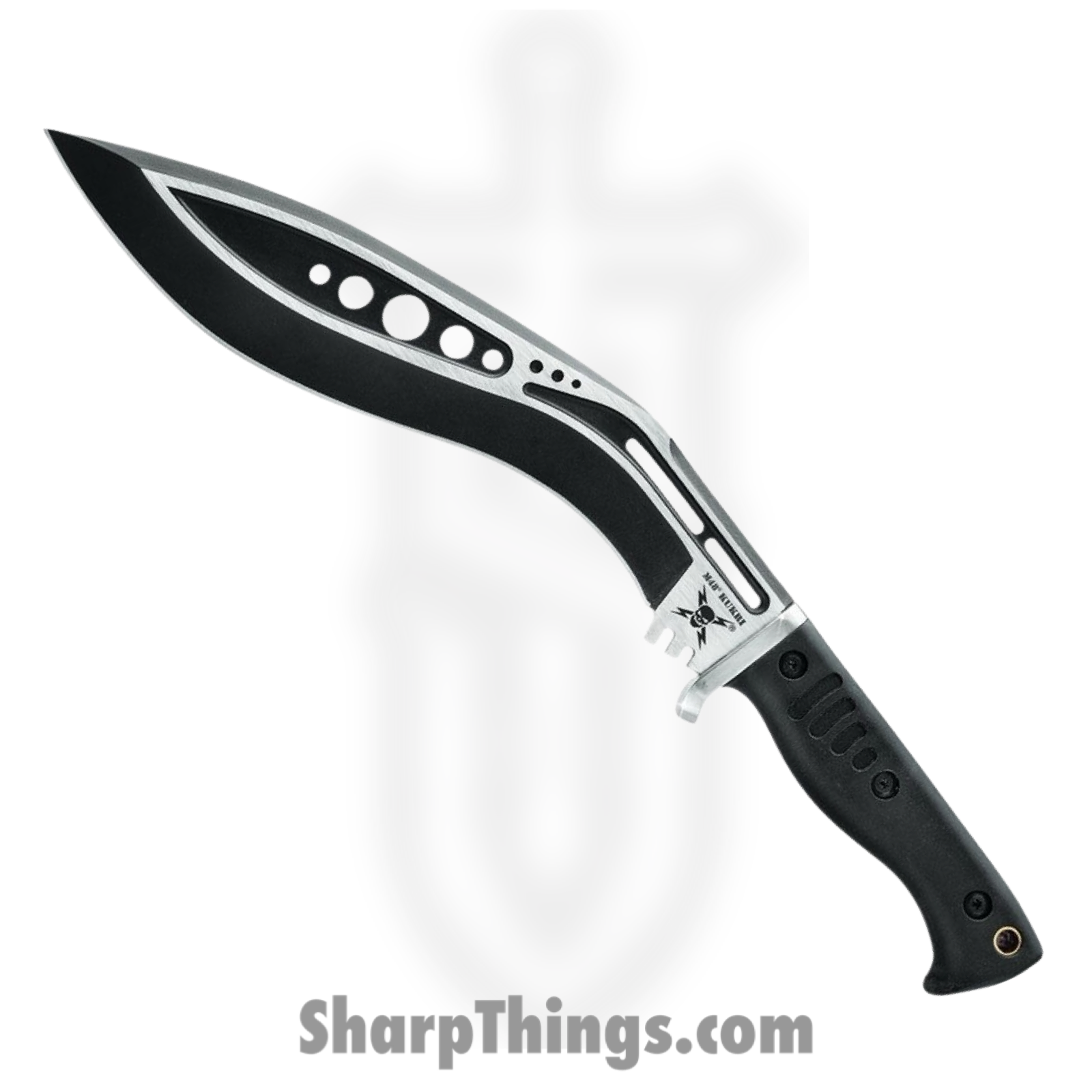 United Cutlery - UC3160 - M48 Kukri - Fixed Blade Knife - 2Cr13 Two Tone Black Satin Kukri - TPR - Black